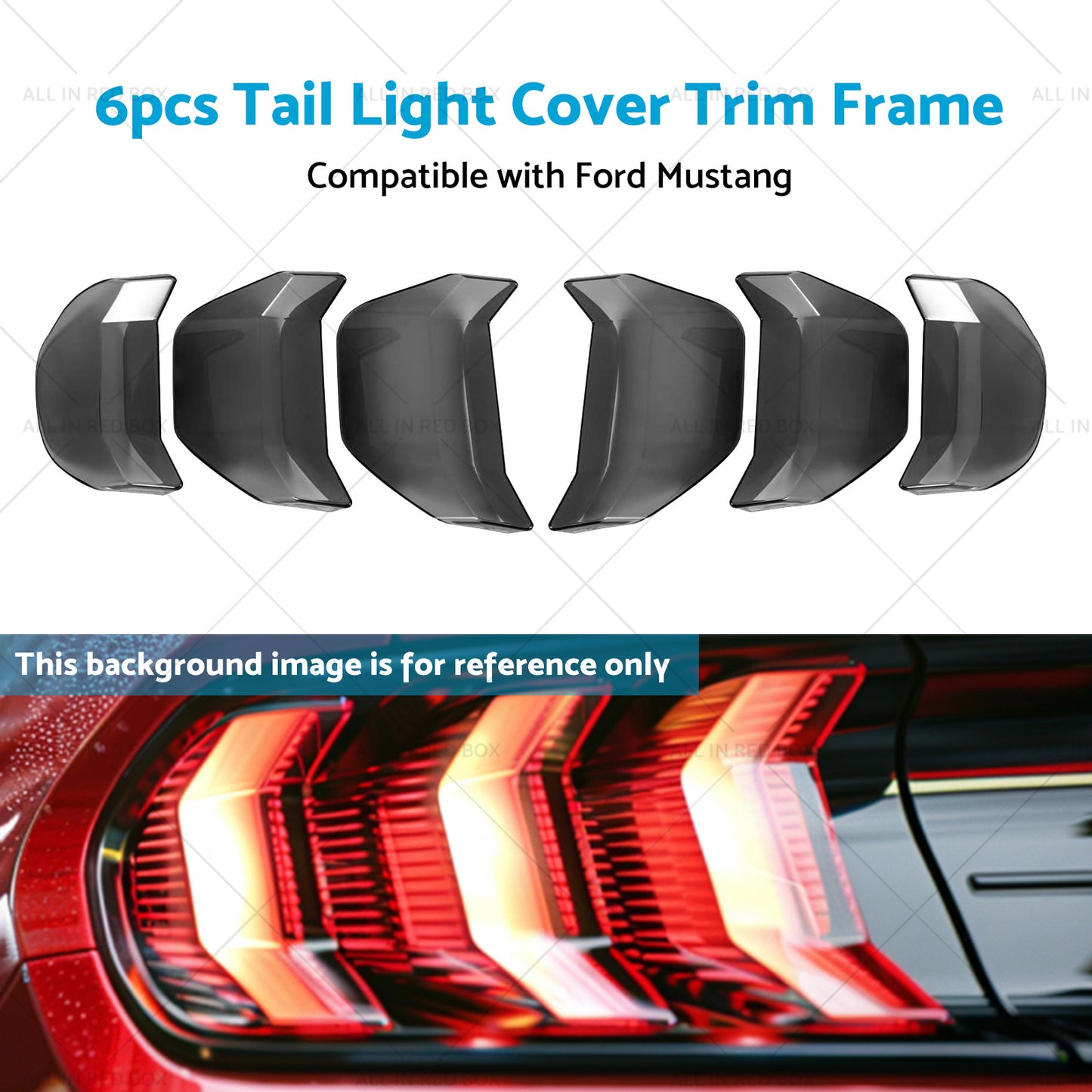 {{ 6pcs Car Tail Light Lamp Cover Trim Frame Suitable for Ford Mustang GT 2018-2022 }} - Buy Car Parts Online at {{ Kaka Auto Parts }}.