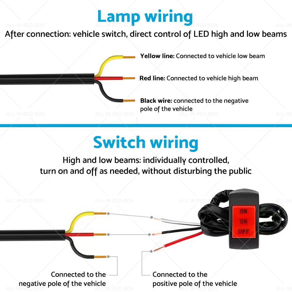 {{ 2X LED Motorcycle Headlight Spot Lights Car Driving Fog Lamp Yellow White 12-24V }} - Buy Car Parts Online at {{ Kaka Auto Parts }}.