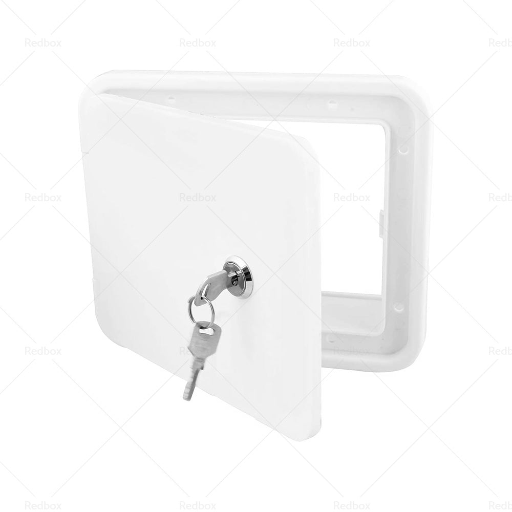 {{ Caravan Utility Door Access Hatch Rectangle 194x165mm RV Motorhome Lock }} - Buy Car Parts Online at {{ Kaka Auto Parts }}.