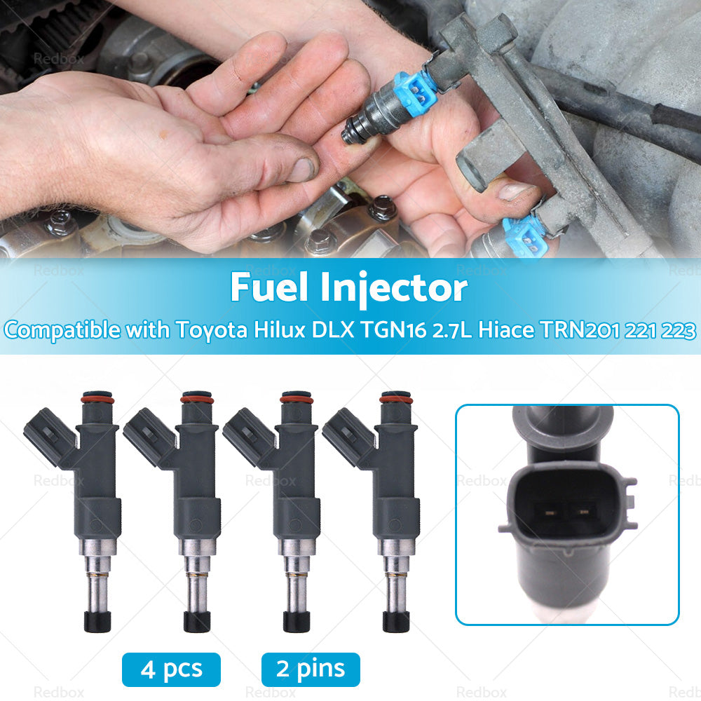{{ 4X Fuel Injector Suitable for Toyota Hilux DLX TGN16 Hiace TRN201 221 TRH223 2. 7 }} - Buy Car Parts Online at {{ Kaka Auto Parts }}.