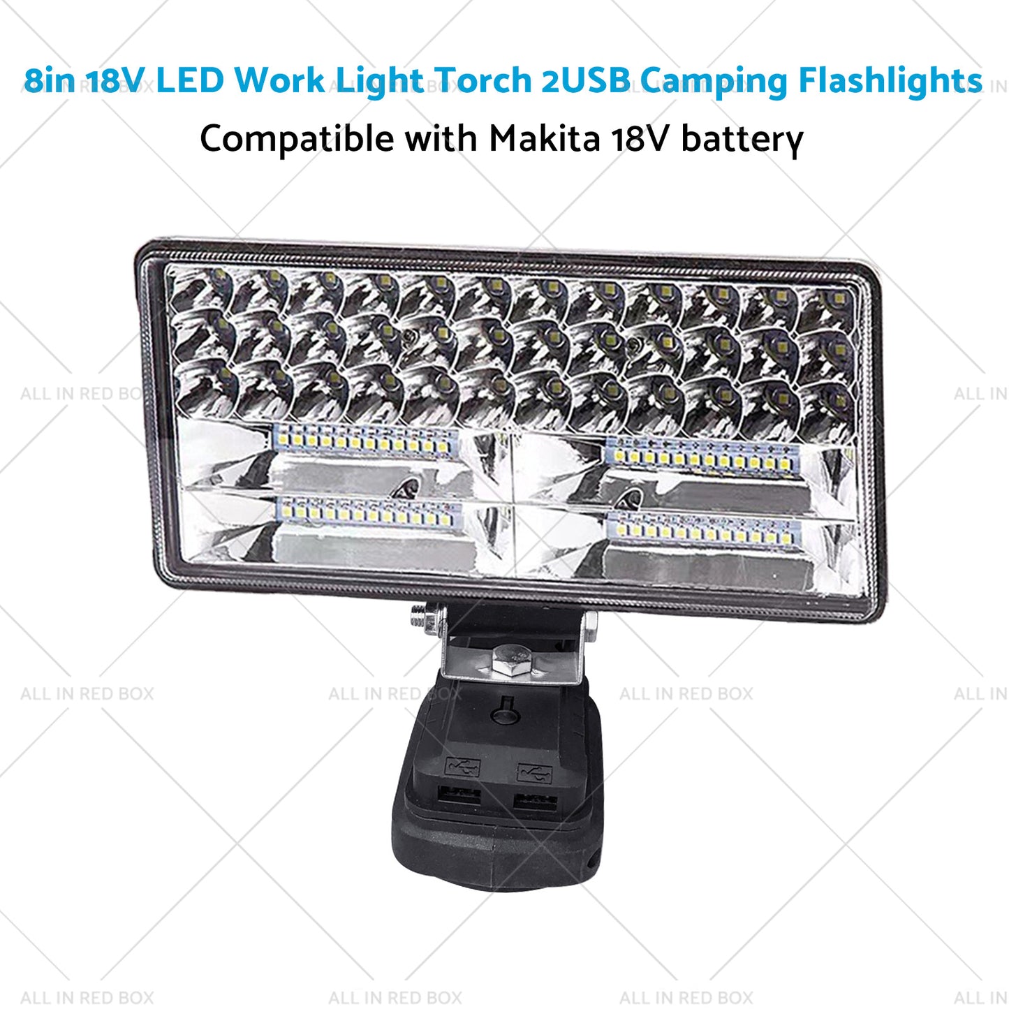 {{ 18V 8in LED Work Light Torch Camping Flashlights 2USB Suitablefor Makita Battery }} - Buy Car Parts Online at {{ Kaka Auto Parts }}.