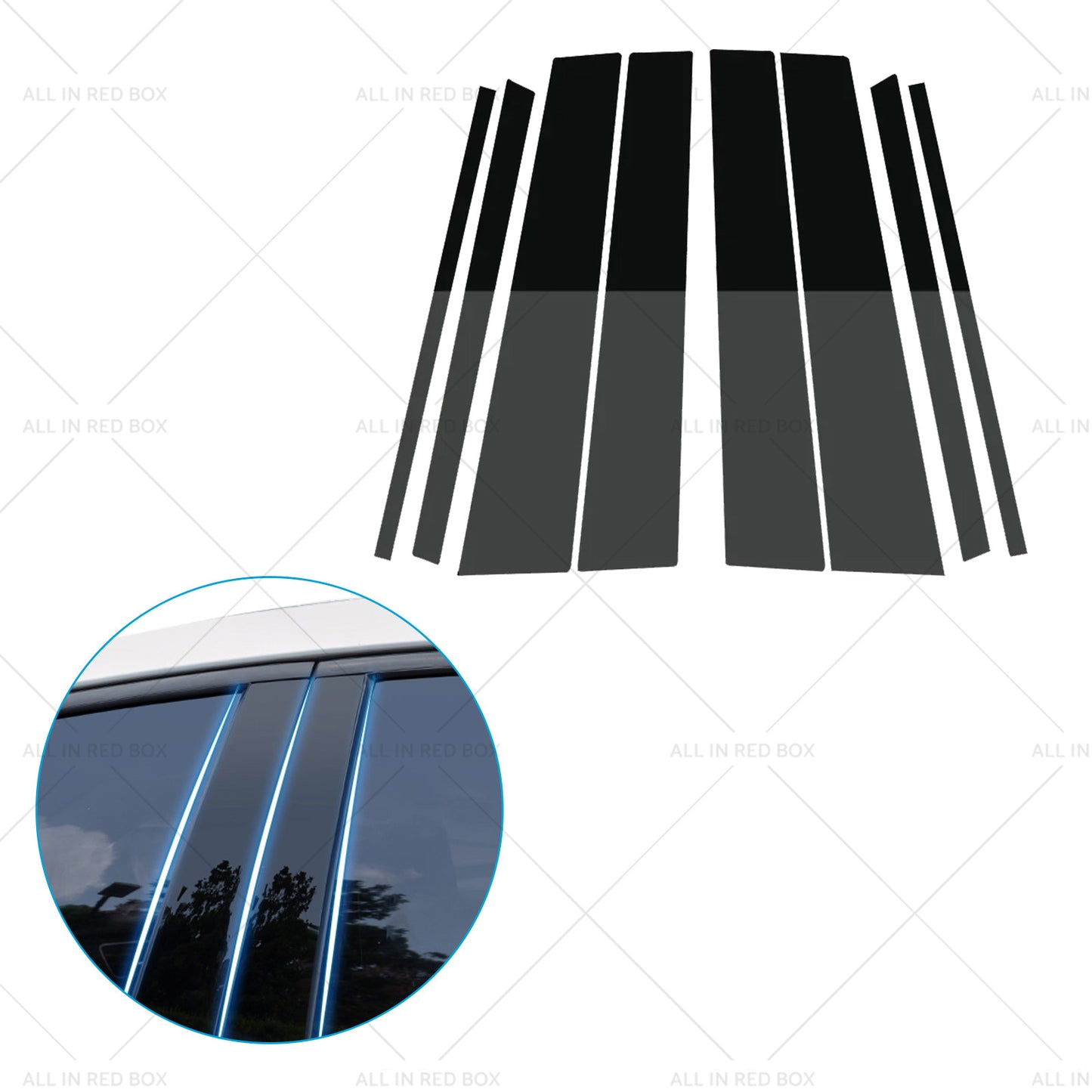 {{ 8PCS Black Pillar Post Cover Trims Suitable for Honda Civic Sedan 12-15 }} - Buy Car Parts Online at {{ Kaka Auto Parts }}.