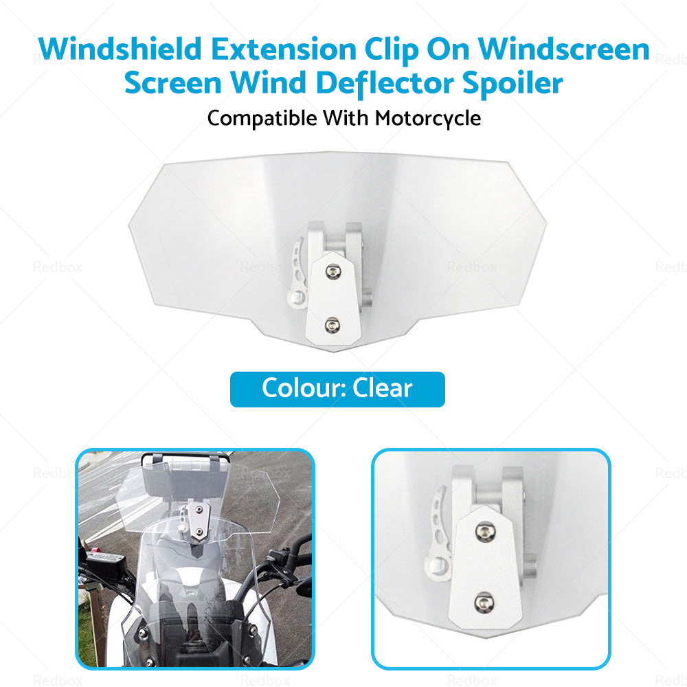 {{ Motorcycle Windshield Extension Clip On Windscreen Screen Wind Deflector Spoiler }} - Buy Car Parts Online at {{ Kaka Auto Parts }}.