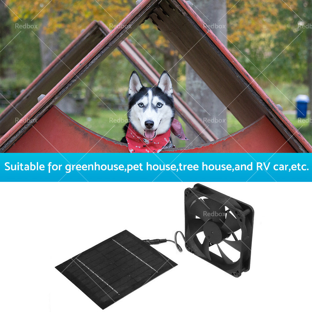 {{ 20W Solar Panel Powered Fan Mini Ventilator For Greenhouse Pet or Dog Chicken House }} - Buy Car Parts Online at {{ Kaka Auto Parts }}.