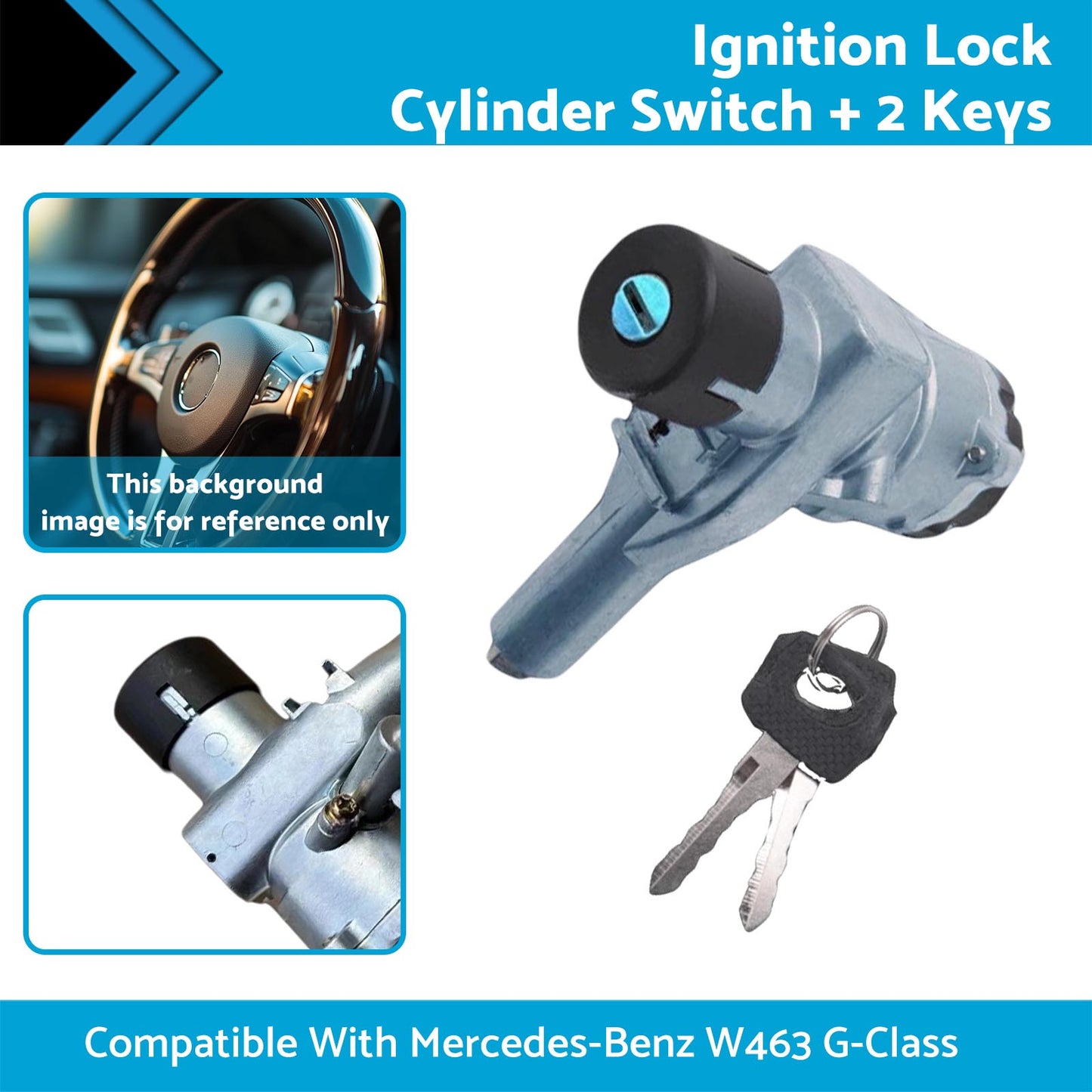 {{ Ignition Lock Cylinder Switch + 2Keys Suitable For Benz W463 G-Class 0014621630 }} - Buy Car Parts Online at {{ Kaka Auto Parts }}.