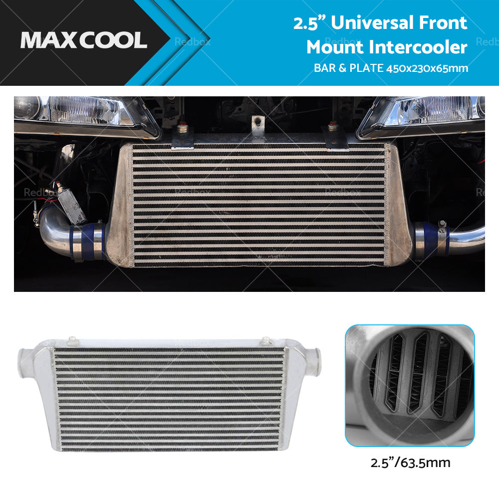 {{ Universal Intercooler 2. 5 inch Full Aluminum Front Mount FMIC Plate and Bar 450x230x65 }} - Buy Car Parts Online at {{ Kaka Auto Parts }}.
