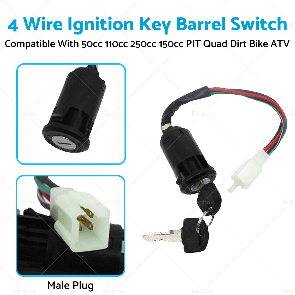 {{ 4 Wire Ignition Key Barrel Switch 50cc 110cc 125cc 250cc PIT Quad Dirt Bike ATV }} - Buy Car Parts Online at {{ Kaka Auto Parts }}.