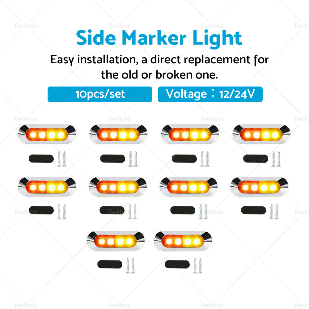 {{ 10x Amber Red Clearance Lights Side Marker Suitable For Truck Trailer Caravan }} - Buy Car Parts Online at {{ Kaka Auto Parts }}.