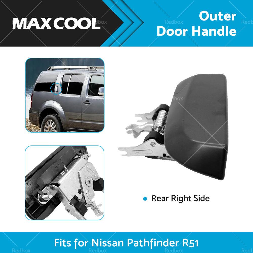 {{ REAR RH Right Hand Outer Door Handle Black For Nissan Pathfinder R51 2005-2013 }} - Buy Car Parts Online at {{ Kaka Auto Parts }}.