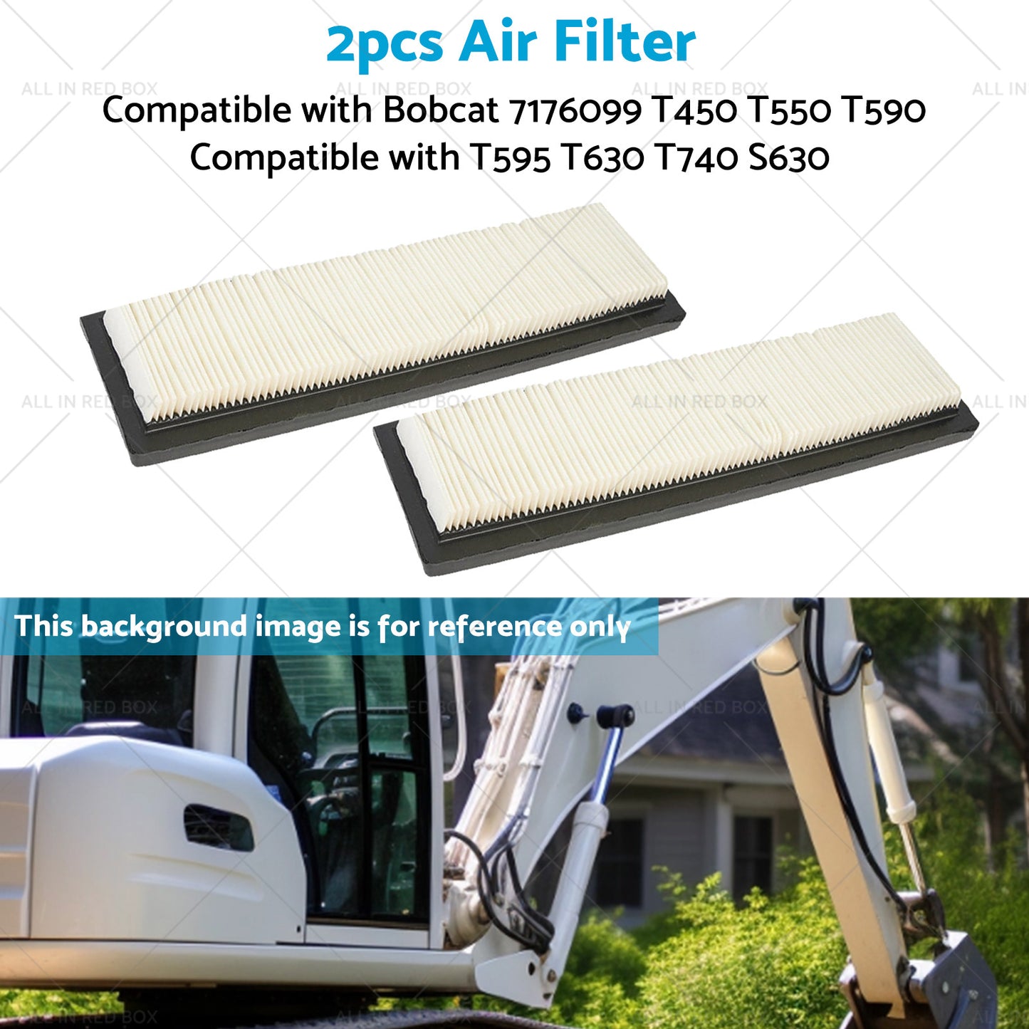 {{ 2X Air Filter SuitableFor Bobcat 7176099 T450 T550 T590 T595 T630 T740 S630 S650 }} - Buy Car Parts Online at {{ Kaka Auto Parts }}.
