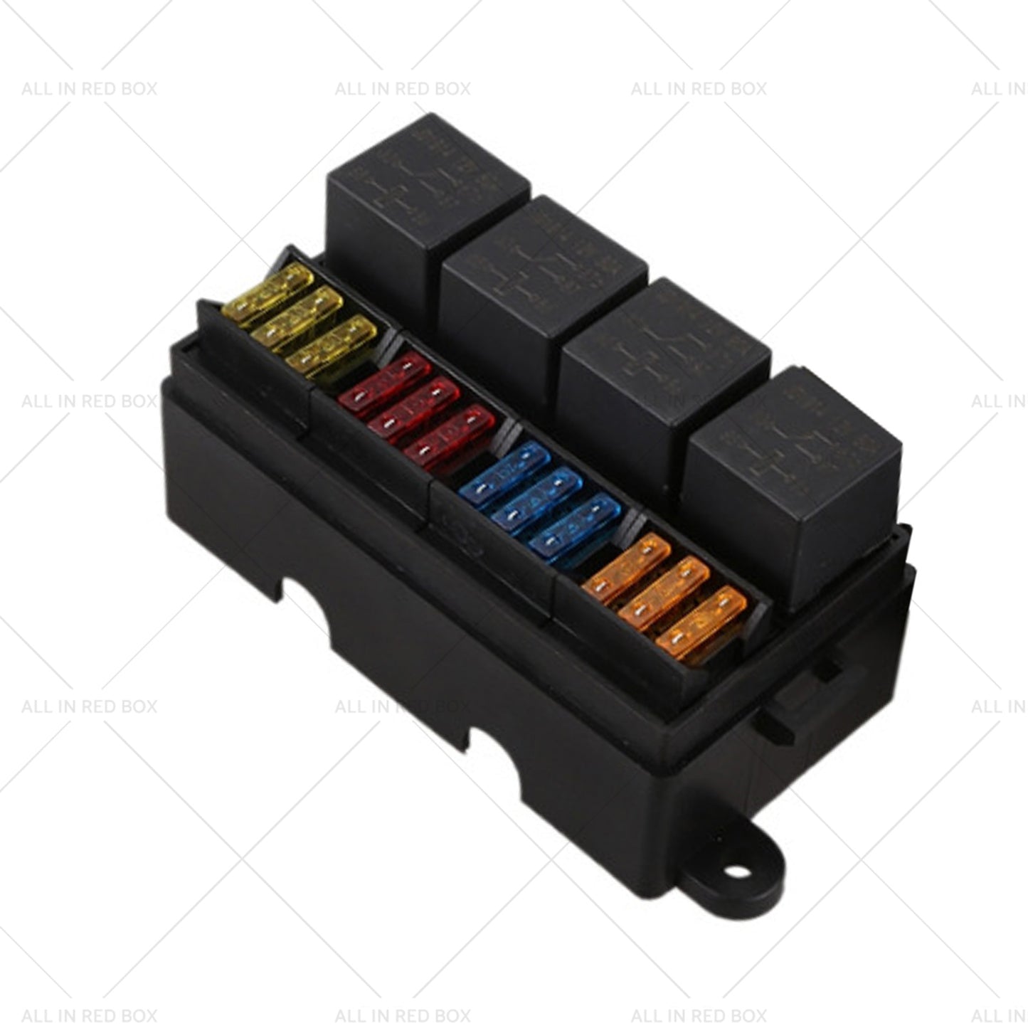 {{ 12 Way Blade Fuse Box 4-Relay Holder and Terminal and Fuse 12V 40A Car Auto Truck 4Pin }} - Buy Car Parts Online at {{ Kaka Auto Parts }}.