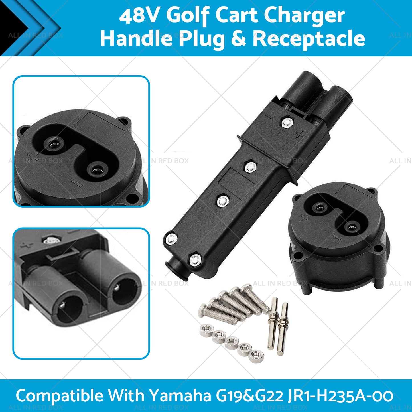 {{ 48V Golf Cart Charger Handle Plug and Receptacle Suitable For Yamaha G19 and G22 }} - Buy Car Parts Online at {{ Kaka Auto Parts }}.