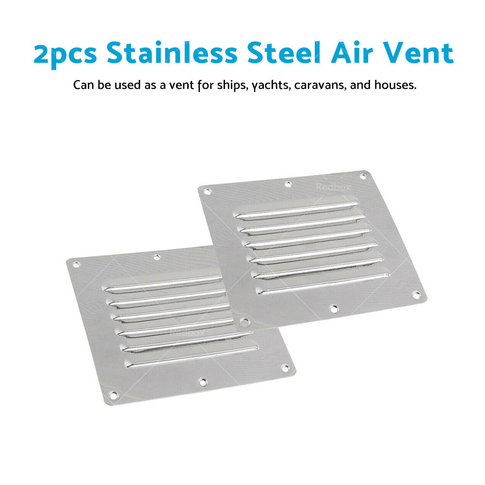 {{ 2PCS Stainless Steel Rectangular Air Vent For Caravan Boat Wall Eave Home }} - Buy Car Parts Online at {{ Kaka Auto Parts }}.
