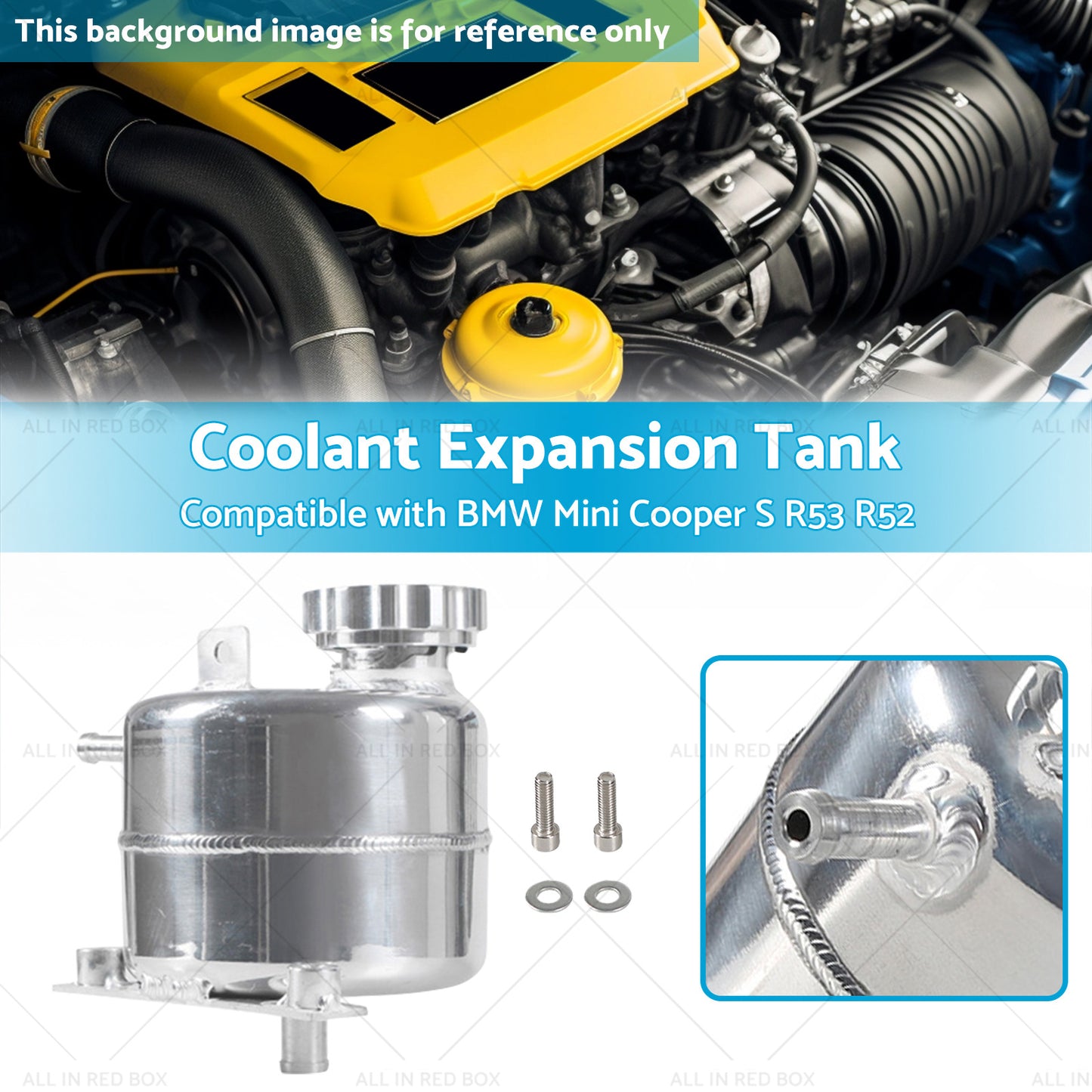 {{ Coolant Expansion Tank Suitable For BMW Mini Cooper S R53 2002-2006 Silver }} - Buy Car Parts Online at {{ Kaka Auto Parts }}.