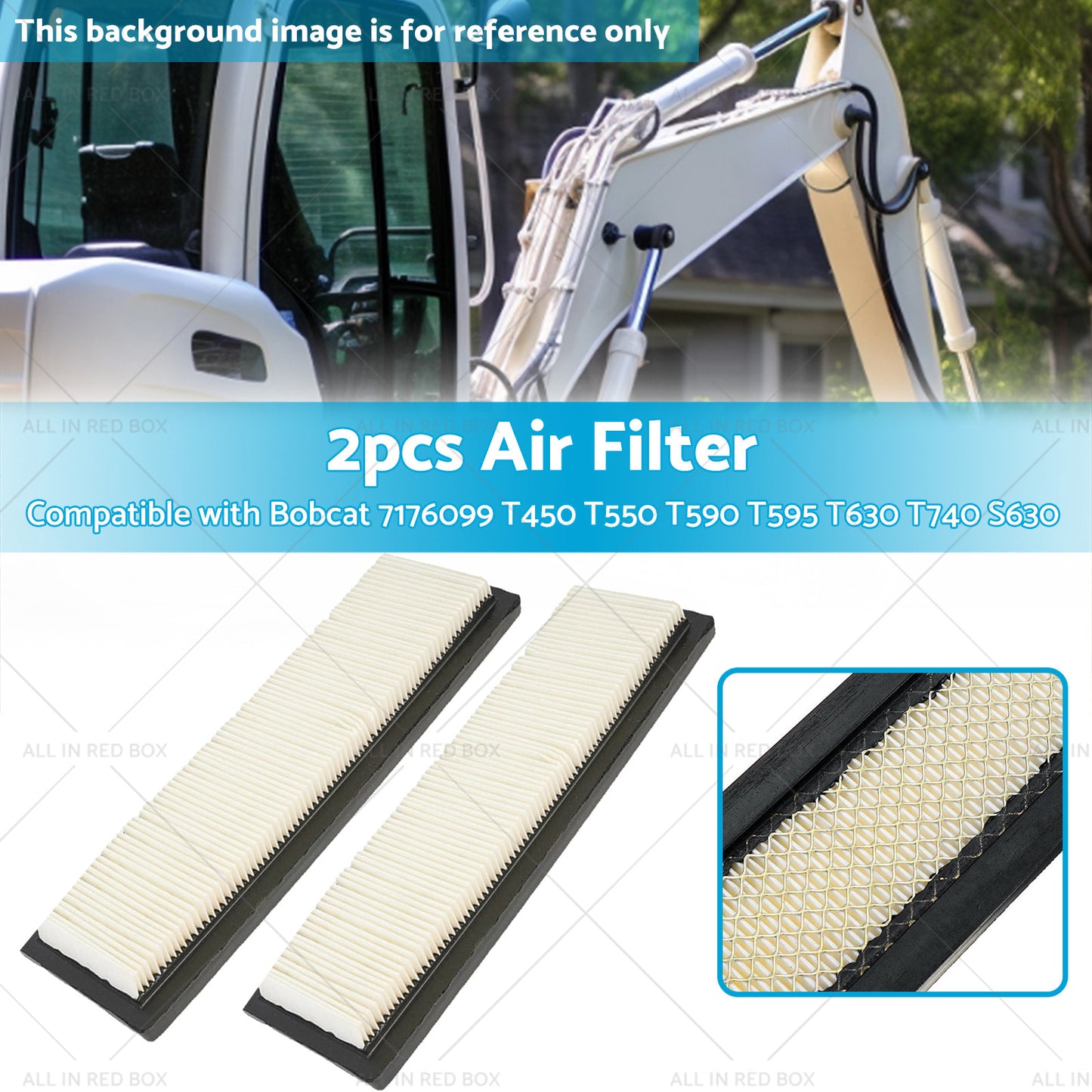 {{ 2X Air Filter SuitableFor Bobcat 7176099 T450 T550 T590 T595 T630 T740 S630 S650 }} - Buy Car Parts Online at {{ Kaka Auto Parts }}.