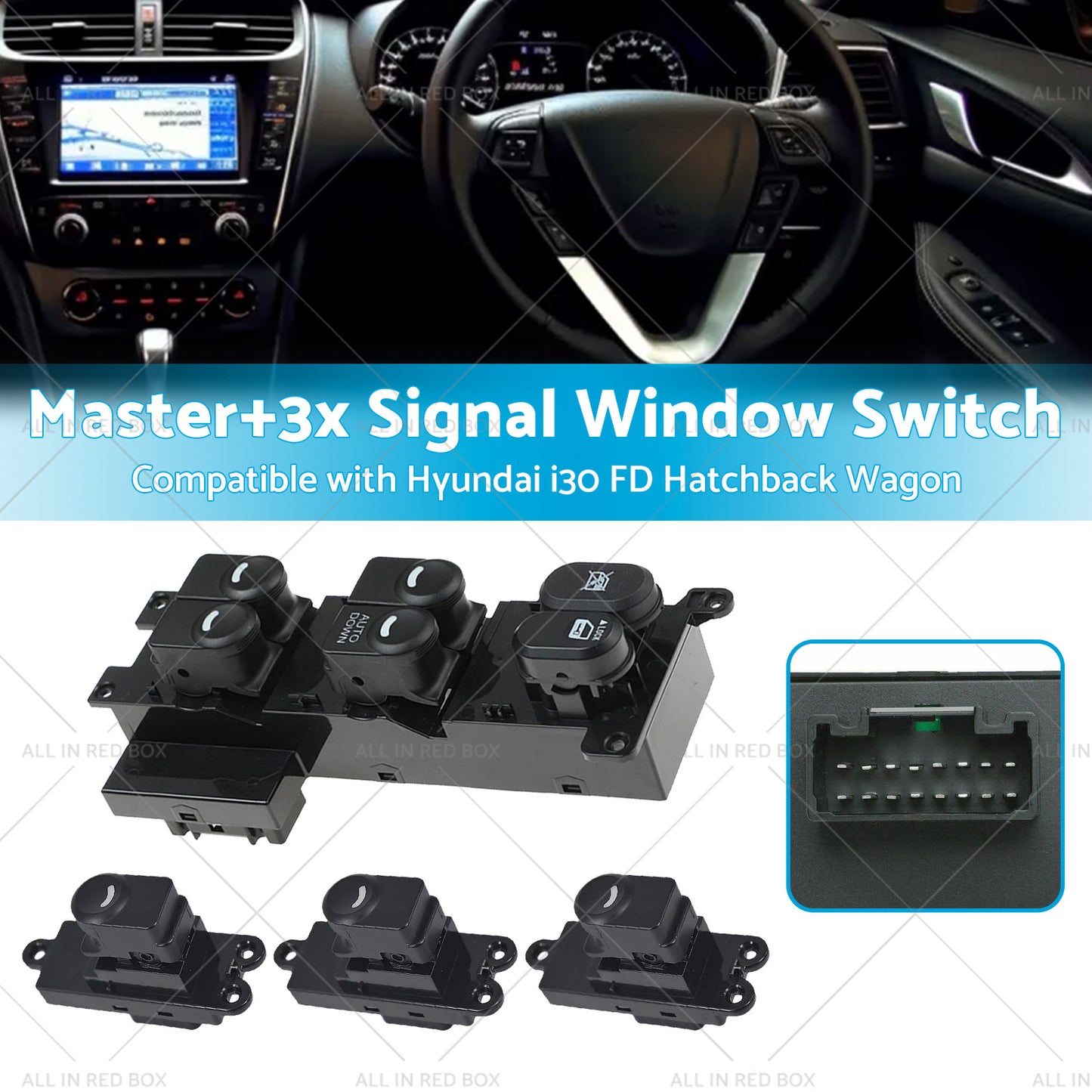 {{ Master3x Signal Window Switch Suitable For Hyundai I30 FD Hatchback Wagon 07-12 }} - Buy Car Parts Online at {{ Kaka Auto Parts }}.