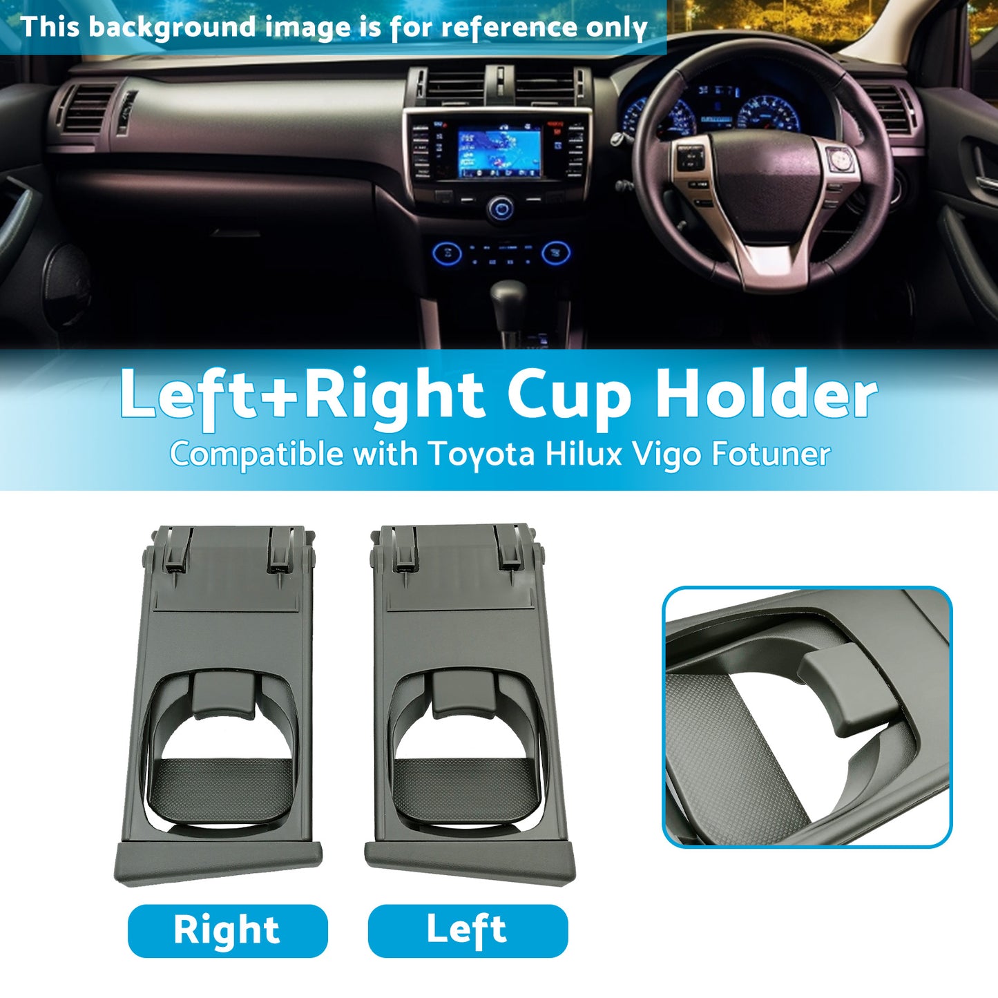 {{ Left/Right Front Cup Holder Trim Suitable for Toyota Hilux Vigo Fotuner 05-14 }} - Buy Car Parts Online at {{ Kaka Auto Parts }}.