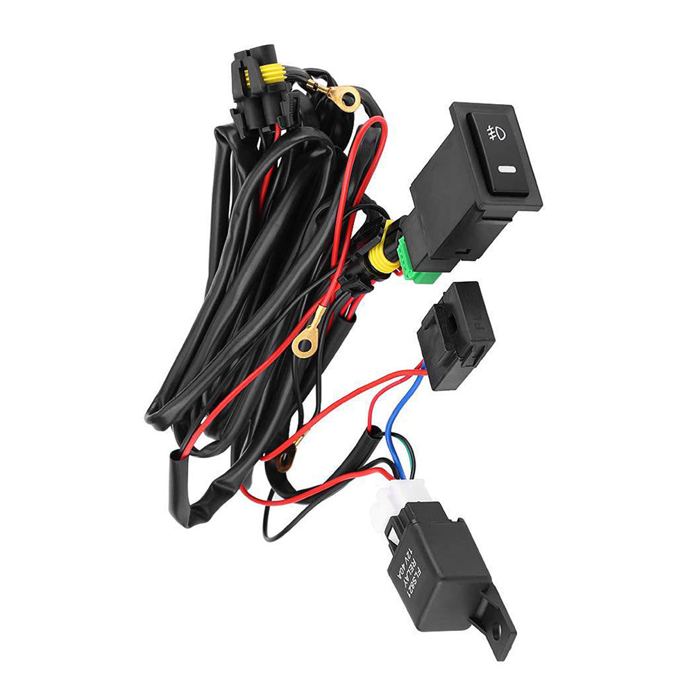 Harness Kit 12V Car LED Fog Light On Off Switch Wiring Harness Fuse Relay Kit