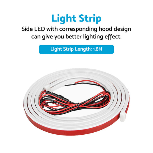 1. 8M Start Scan Dynamic LED DRL Car Hood Light Strip Daytime Running Light
