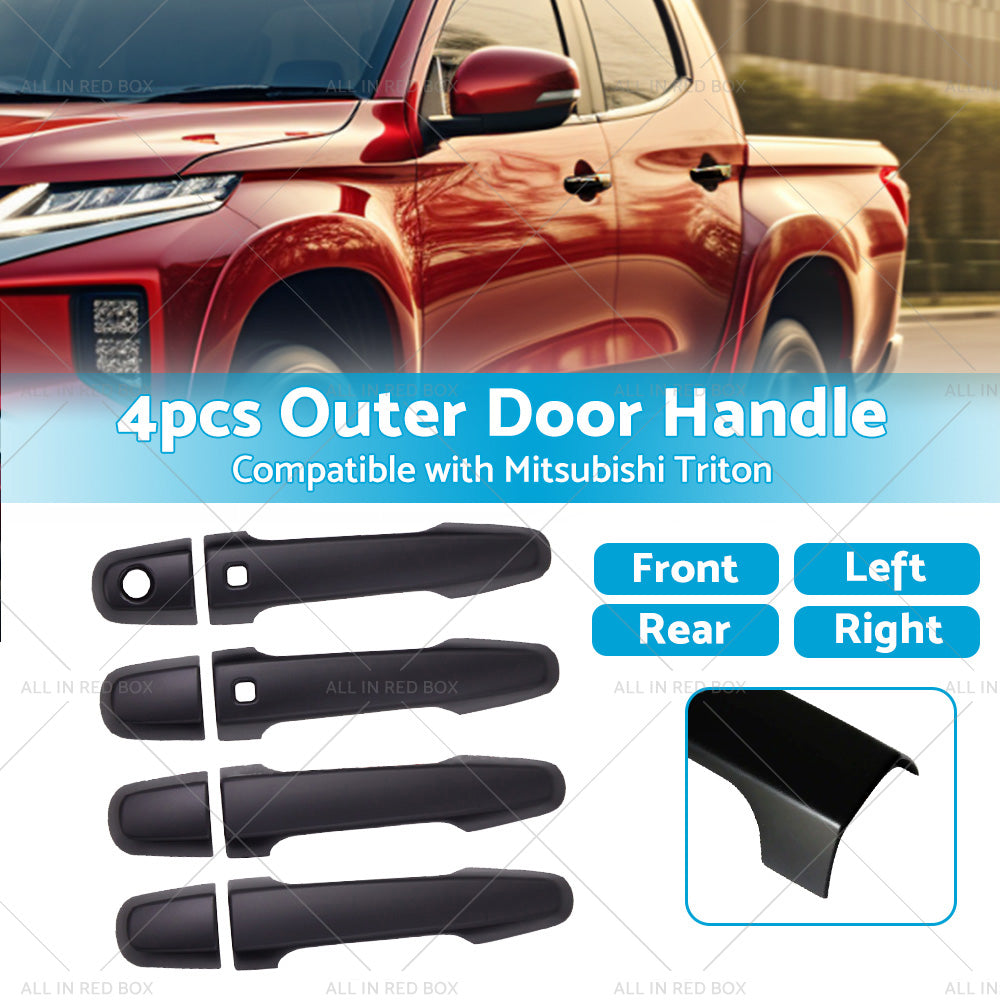{{ 4PCS Matt Black Door Handle Cover Suitable For Mitsubishi Triton MQ MR 2015-2021 }} - Buy Car Parts Online at {{ Kaka Auto Parts }}.