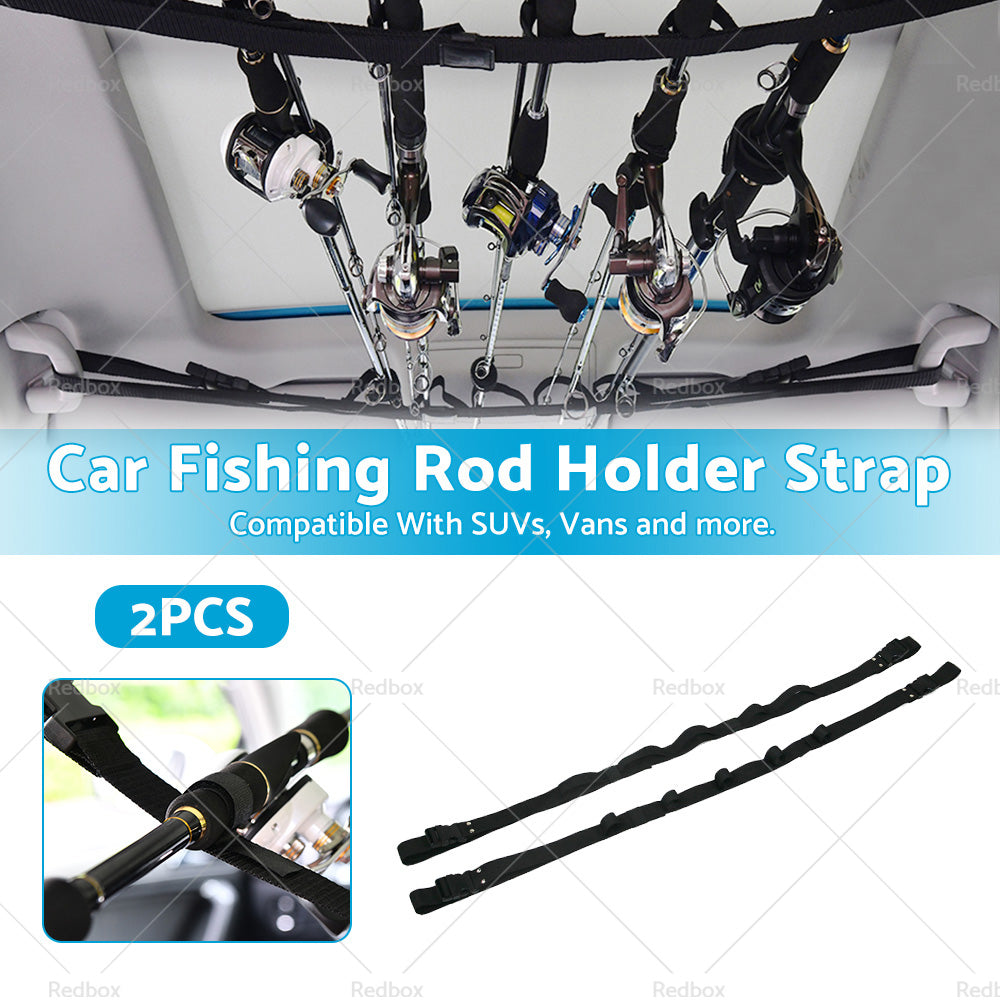 {{ 2pcs Car Fishing Rod Holder Mounted Storage Rack Vehicle Belt Strap Carrier }} - Buy Car Parts Online at {{ Kaka Auto Parts }}.