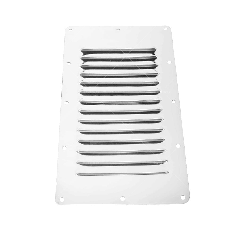 {{ 2 x Stainless Steel Rectangular 14 Louvre Air Vent, Caravan, Boat, Wall Eave }} - Buy Car Parts Online at {{ Kaka Auto Parts }}.