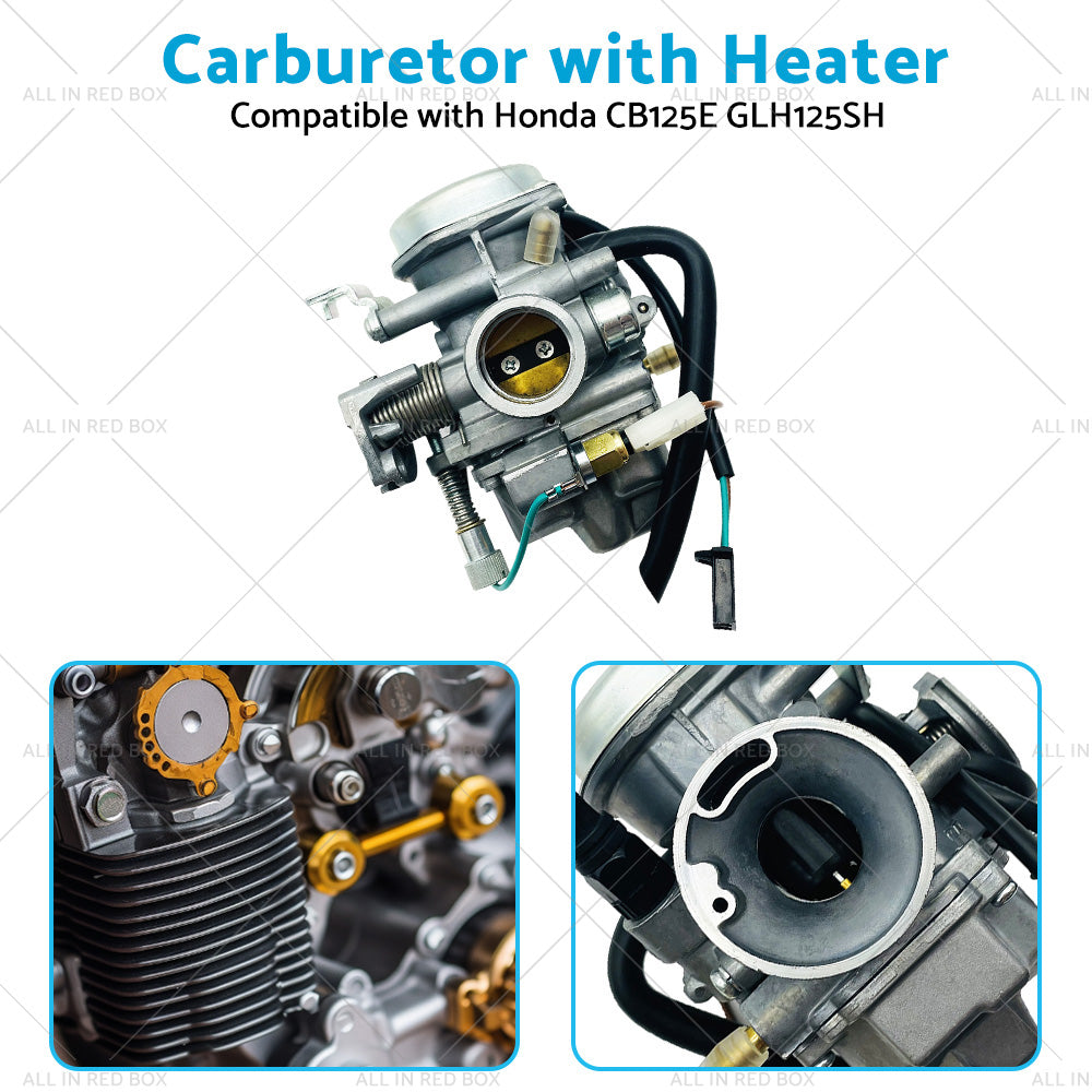 {{ Motorcycle Carburetor with Heater Suitable for Honda CB125E CB125 E GLH125SH AU }} - Buy Car Parts Online at {{ Kaka Auto Parts }}.