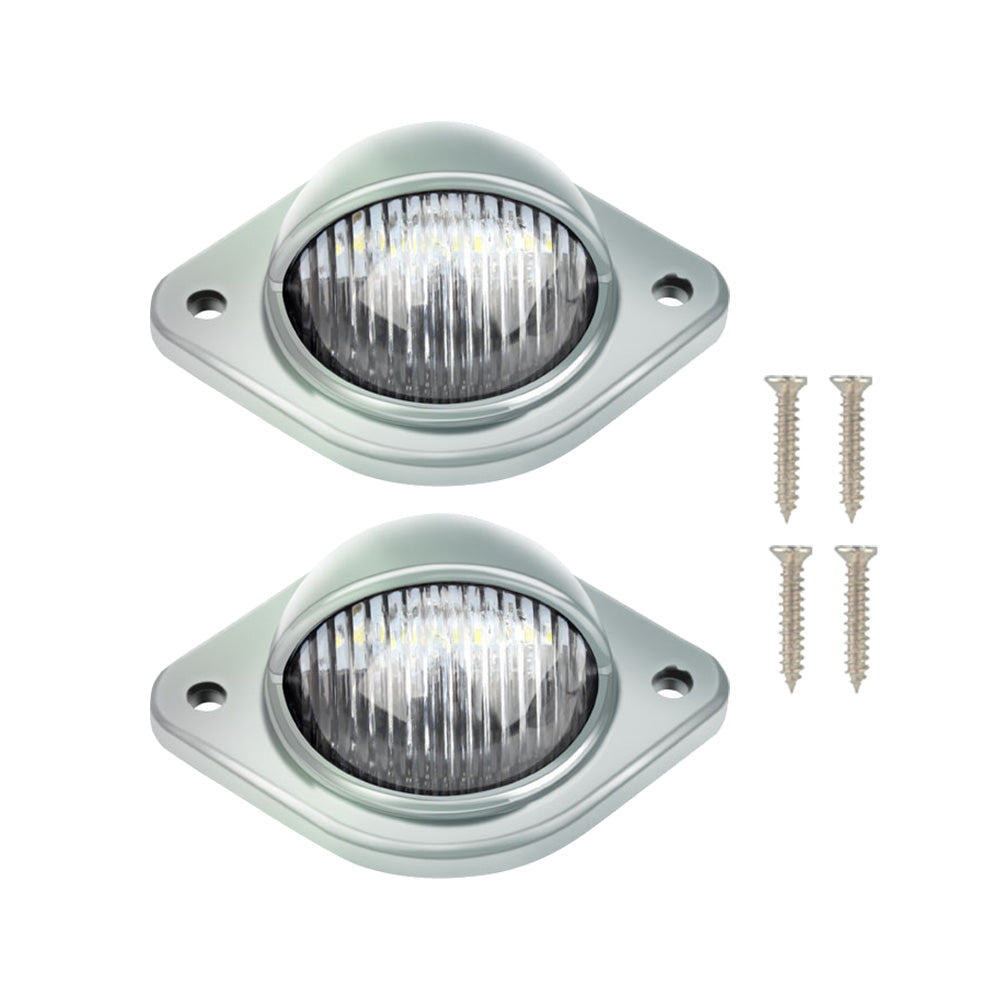 {{ 2x Car LED Number Plate Lights 12V Chrome For Trailer Truck Caravan Van Boat }} - Buy Car Parts Online at {{ Kaka Auto Parts }}.