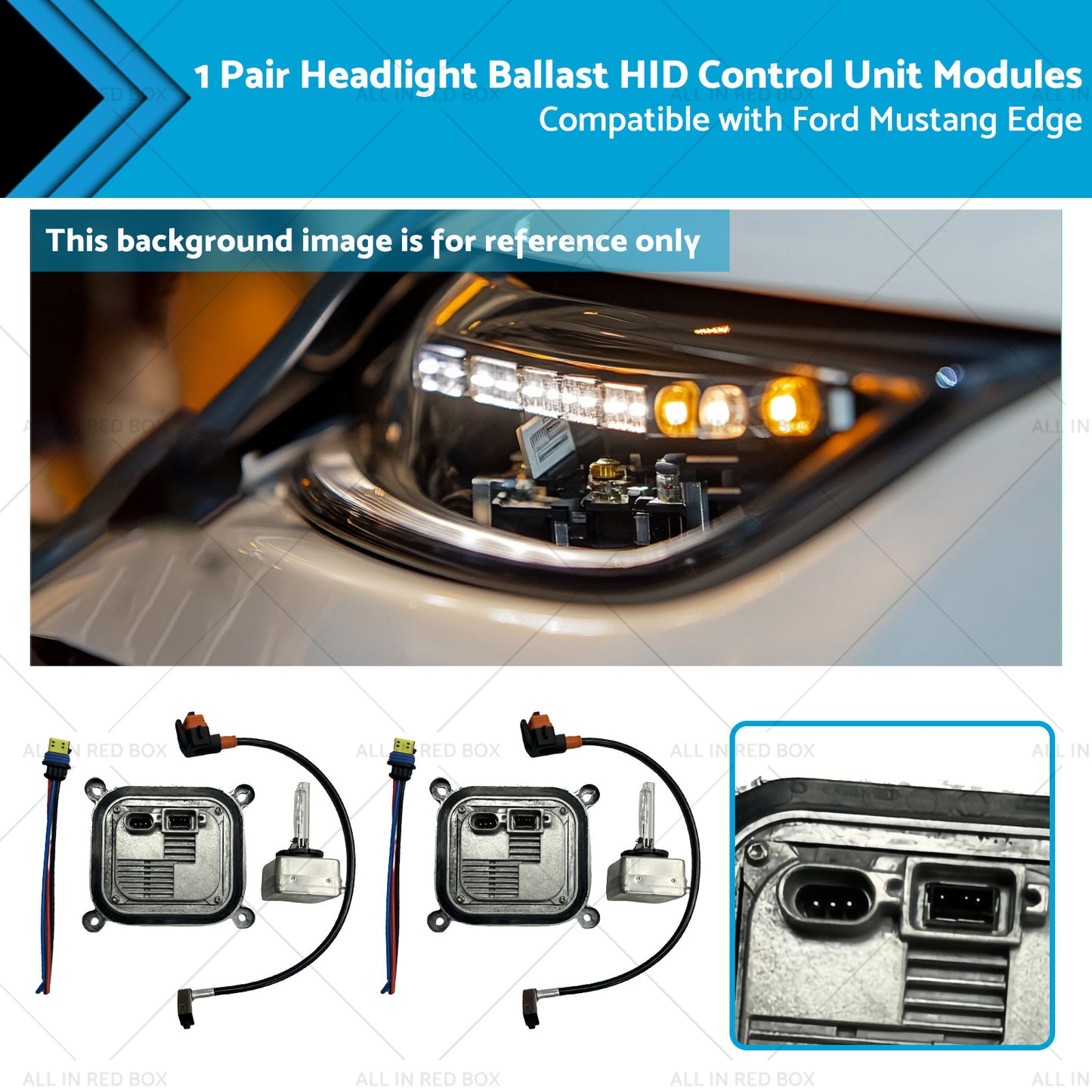 {{ 1 Pair Headlight Ballast HID Control Unit Modules Suitable for Ford Mustang Edge }} - Buy Car Parts Online at {{ Kaka Auto Parts }}.