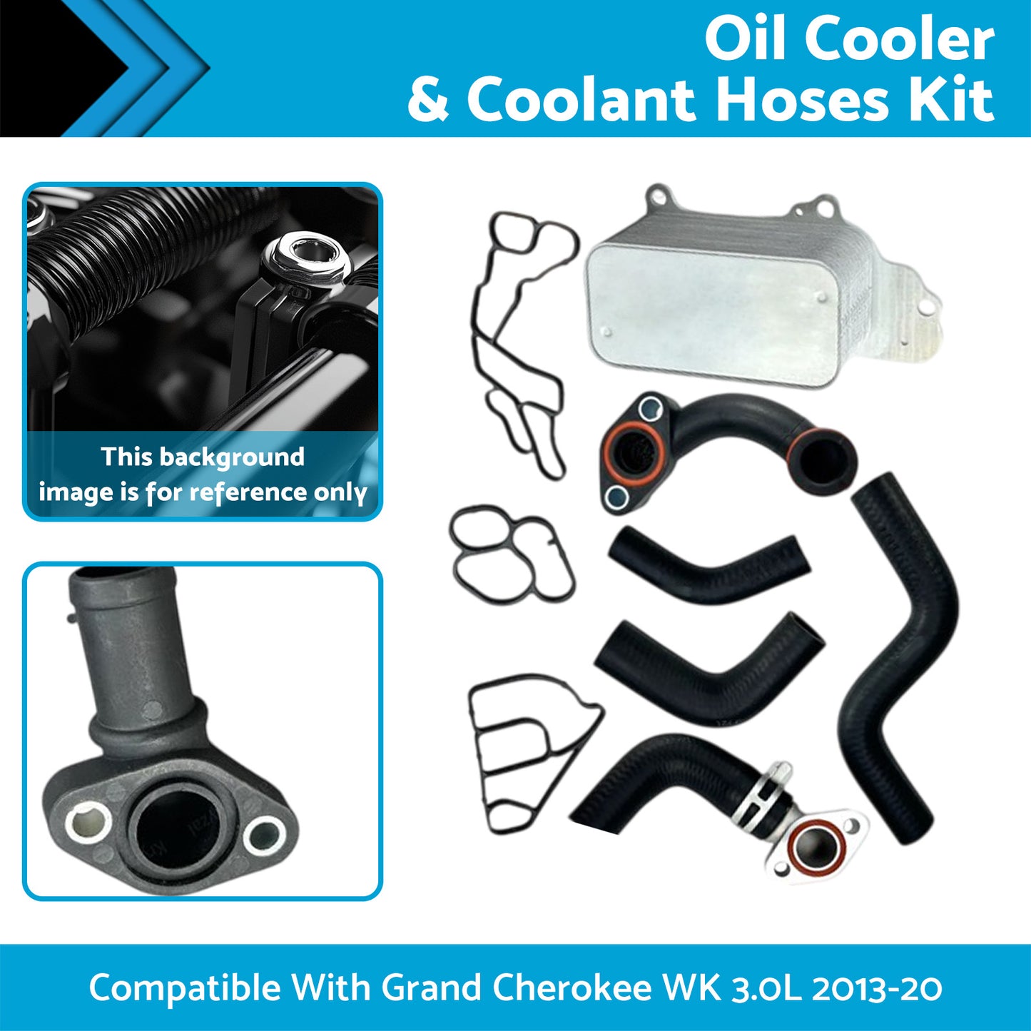 {{ Oil Cooler & Coolant Hose Set Suitable For Jeep Grand Cherokee 3.0L Eco Diesel }} - Buy Car Parts Online at {{ Kaka Auto Parts }}.