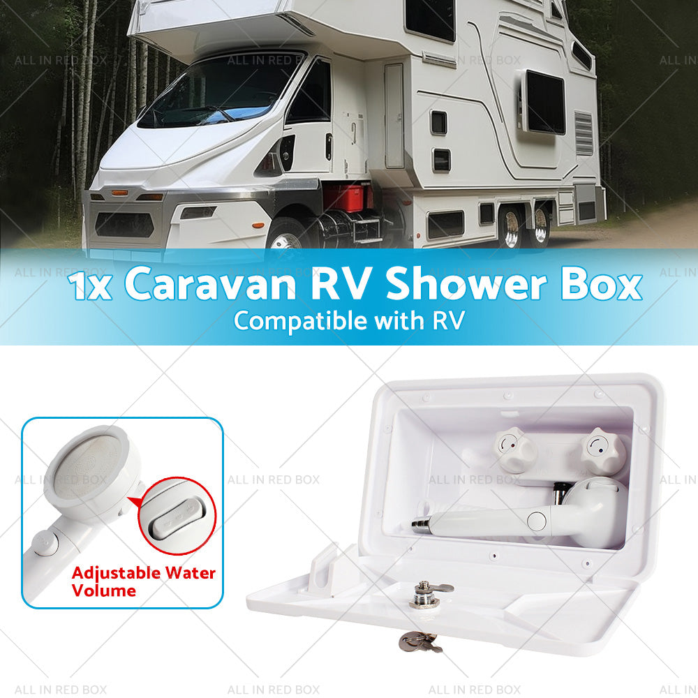 {{ 1 Set External RV Caravan Shower Box Exterior Faucet Camper Trailer Boat White }} - Buy Car Parts Online at {{ Kaka Auto Parts }}.