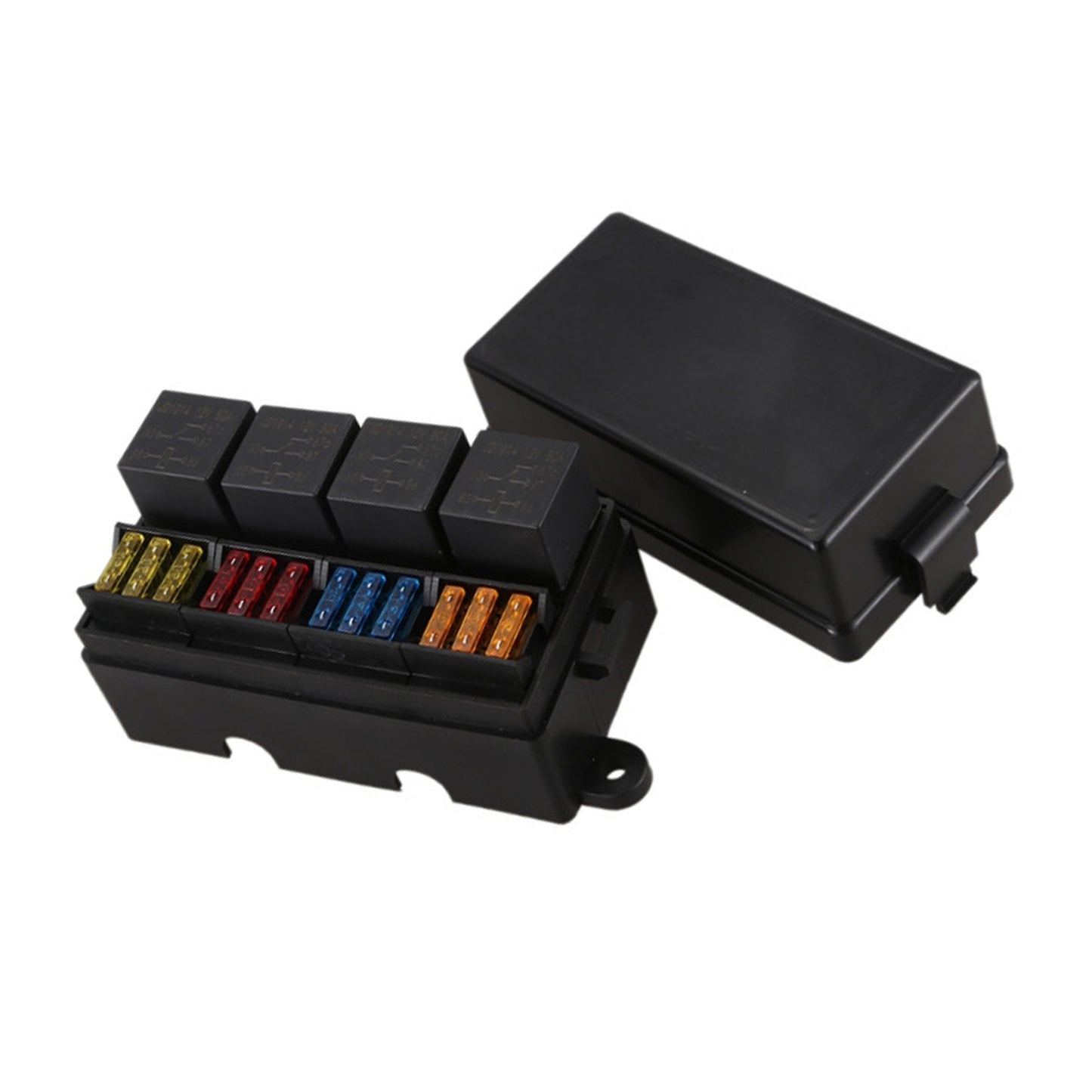 {{ 12 Way Blade Fuse Box 4-Relay Holder and Terminal and Fuse 12V 40A Car Auto Truck 4Pin }} - Buy Car Parts Online at {{ Kaka Auto Parts }}.