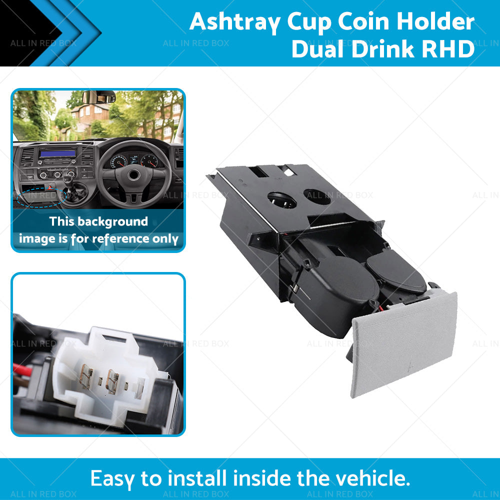 {{ Suitable ForVW T5 Transporter Ashtray Cup Coin Holder Dual Drink RH 7H285860130T }} - Buy Car Parts Online at {{ Kaka Auto Parts }}.
