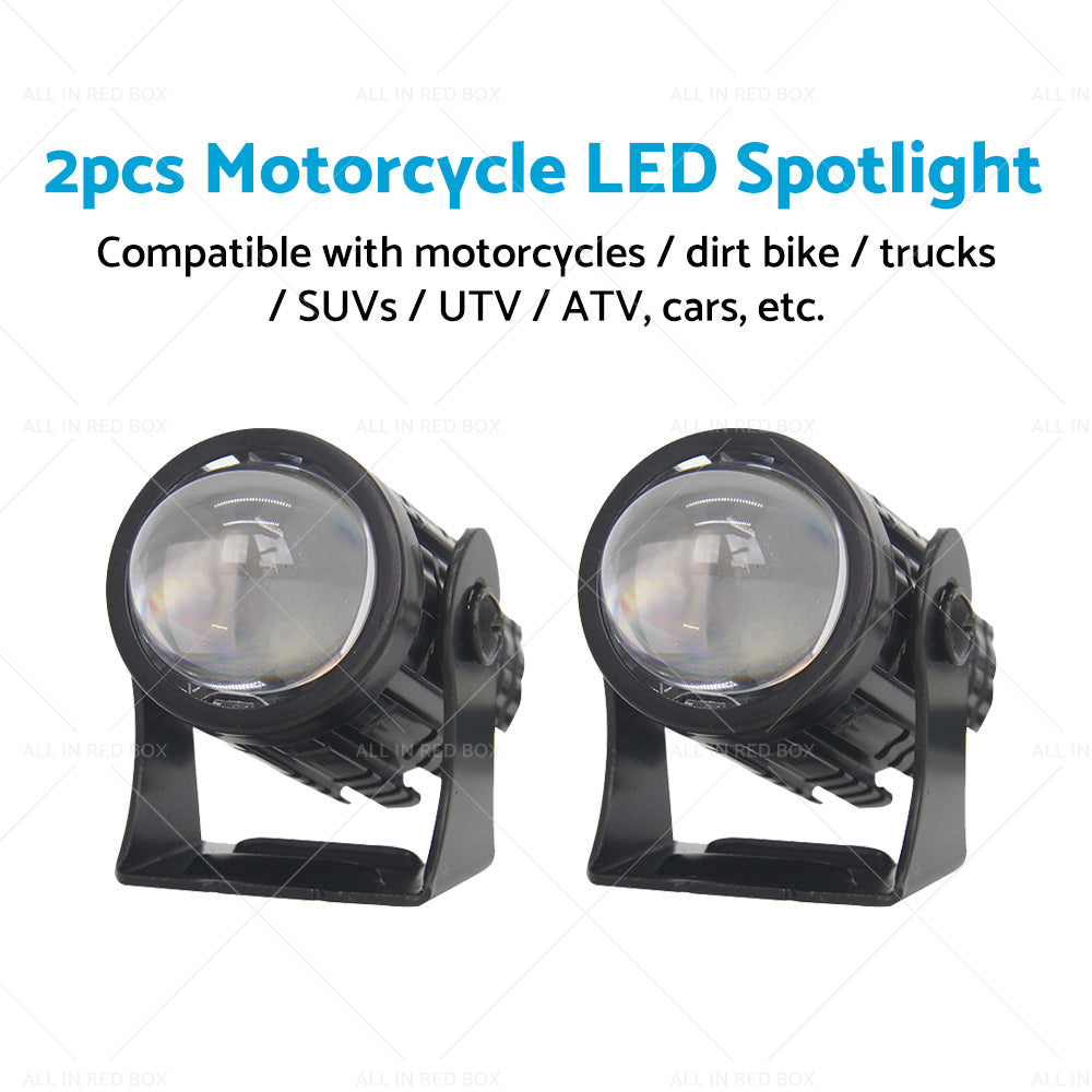 {{ 2X LED Motorcycle Headlight Spot Lights Car Driving Fog Lamp Yellow White 12-24V }} - Buy Car Parts Online at {{ Kaka Auto Parts }}.