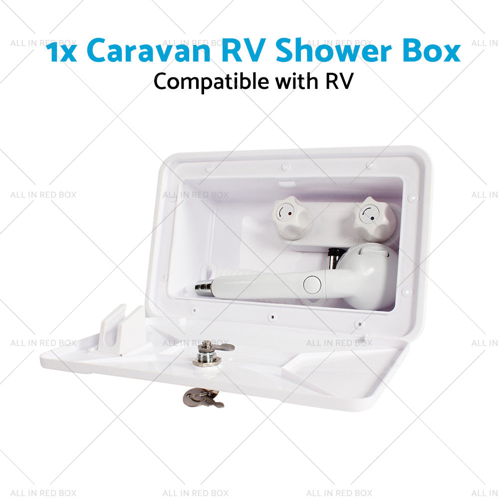 {{ 1 Set External RV Caravan Shower Box Exterior Faucet Camper Trailer Boat White }} - Buy Car Parts Online at {{ Kaka Auto Parts }}.