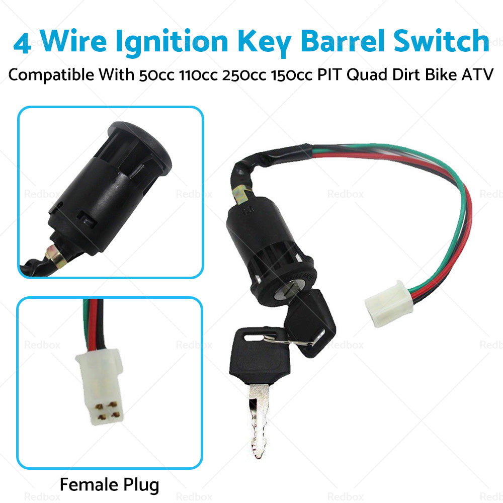 {{ 4 Wire Ignition Key Barrel Switch 50cc 110cc 125cc 150cc PIT Quad Dirt Bike ATV }} - Buy Car Parts Online at {{ Kaka Auto Parts }}.