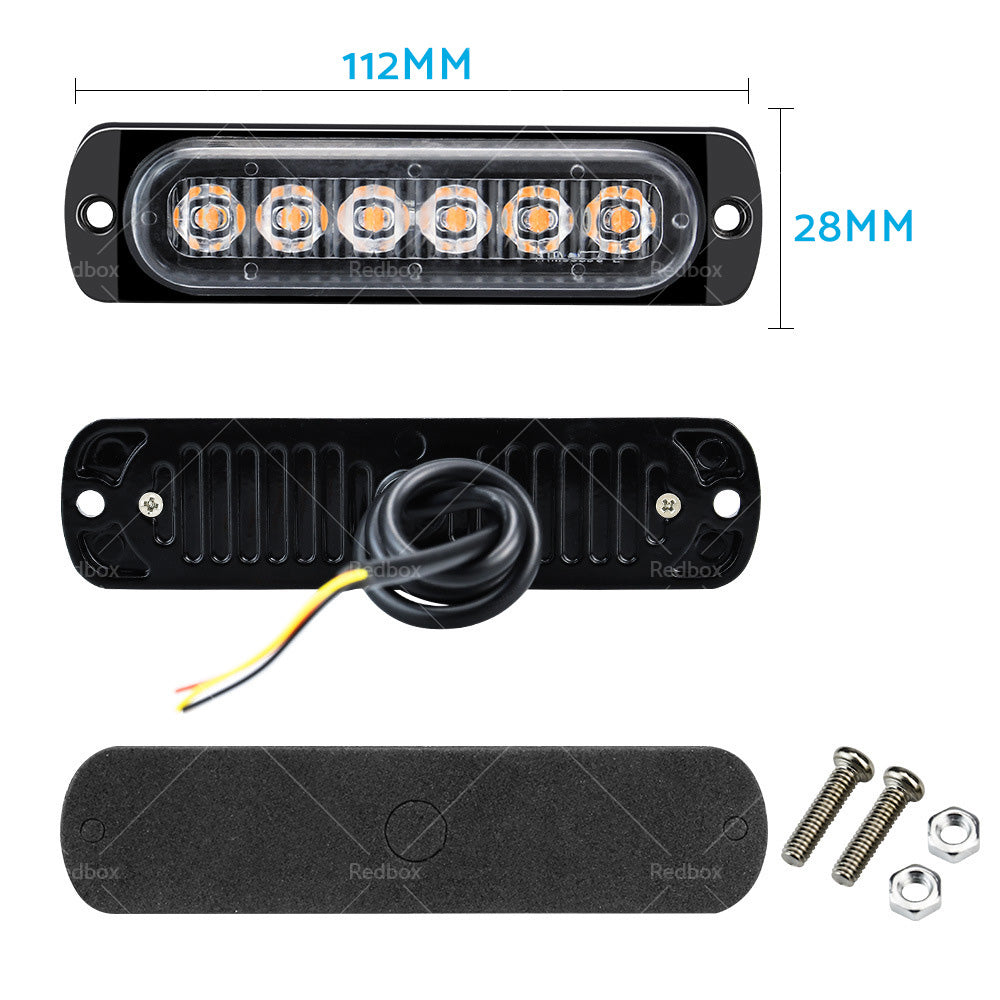 {{ 4 PCS Car Truck 6 LED Strobe Flash Light Emergency Warning Flashing Lamp Yellow }} - Buy Car Parts Online at {{ Kaka Auto Parts }}.