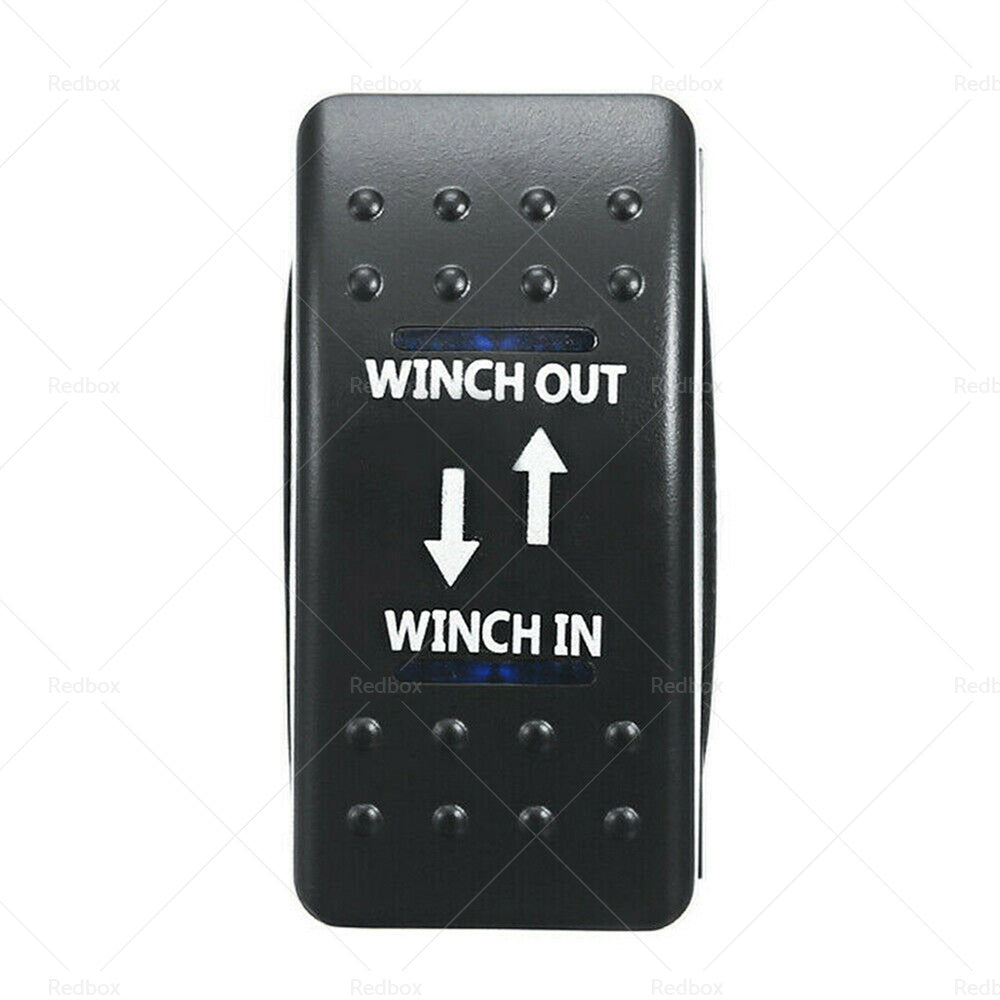 {{ 7-Pin Winch In Out Rocker Switch Blue LED Rocker Toggle Switch 12V-24V ON OFF ON }} - Buy Car Parts Online at {{ Kaka Auto Parts }}.