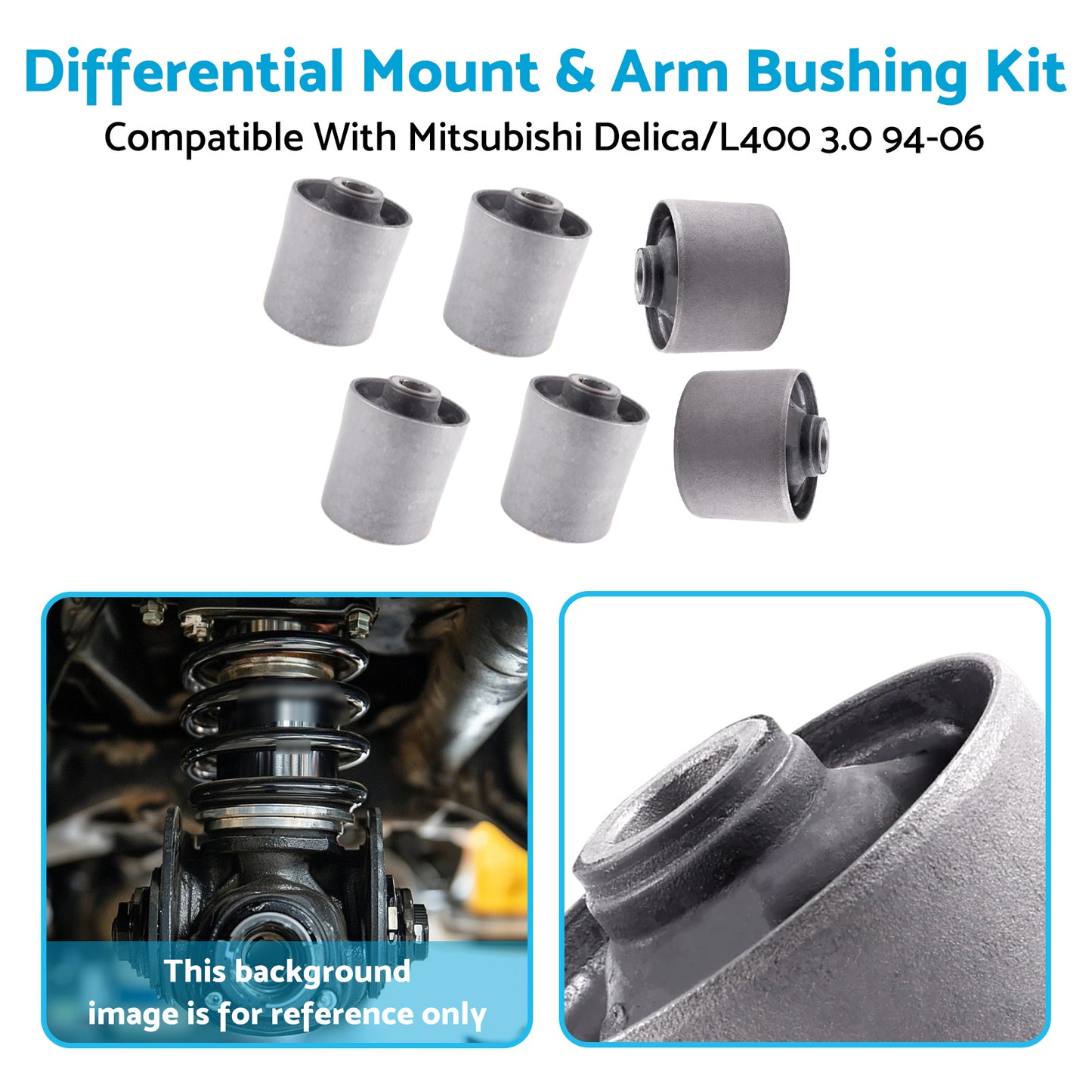 {{ Differential & Suspension Bushing Set Suitable For Mitsubishi L400 PD6W MB951814 }} - Buy Car Parts Online at {{ Kaka Auto Parts }}.
