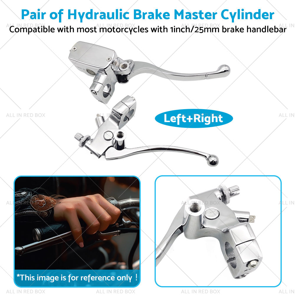 {{ 1inch Chrome Motorcycle Handlebar Hydraulic Brake Master Cylinder and Clutch Lever }} - Buy Car Parts Online at {{ Kaka Auto Parts }}.