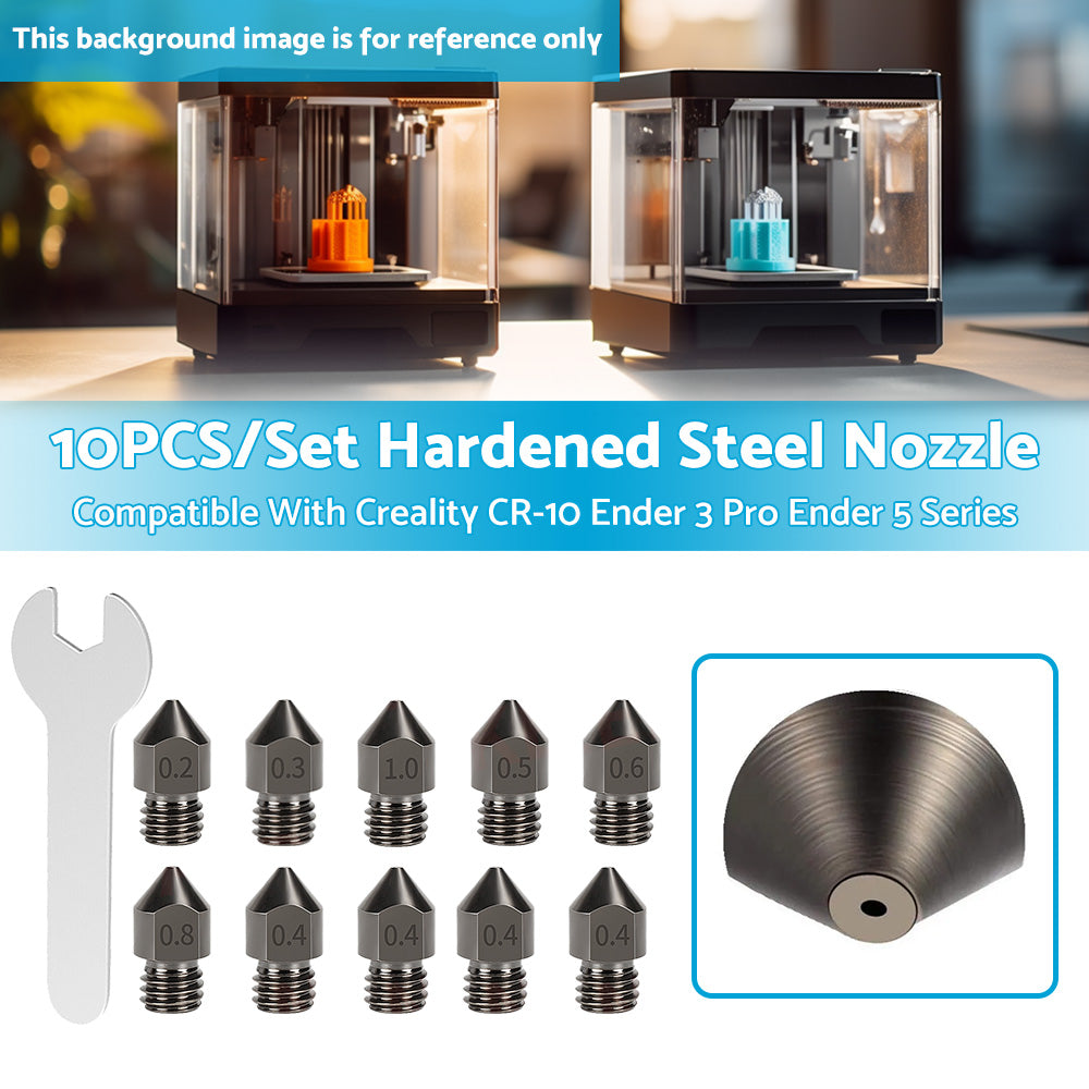 {{ 10Pcs Hardened Steel Nozzle Suitable for Creality CR-10 Ender 3 Pro 5 Series }} - Buy Car Parts Online at {{ Kaka Auto Parts }}.