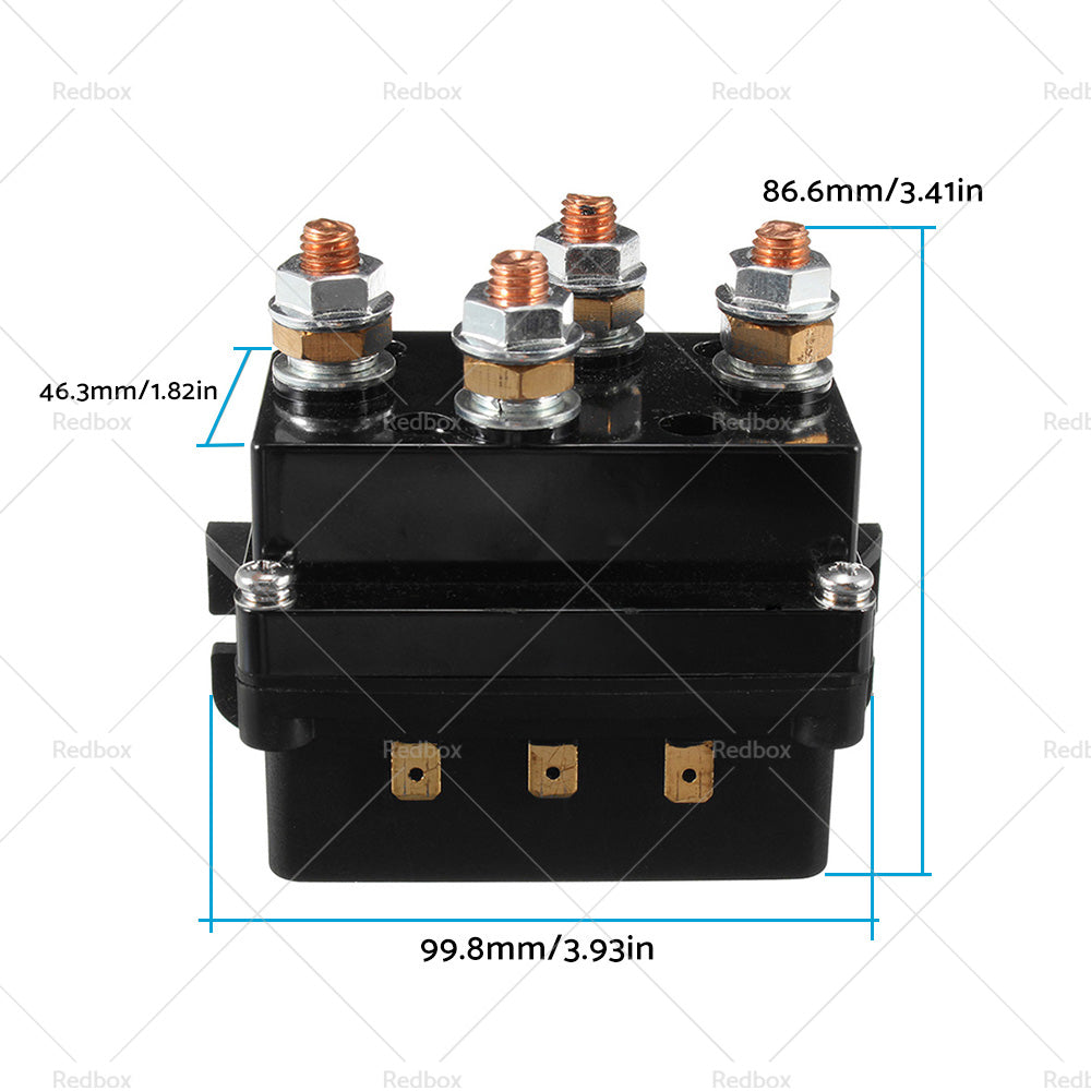 {{ 500A 12V HD Electric Contactor Winch Solenoid Twin Wireless Remote Recovery 4x4 }} - Buy Car Parts Online at {{ Kaka Auto Parts }}.