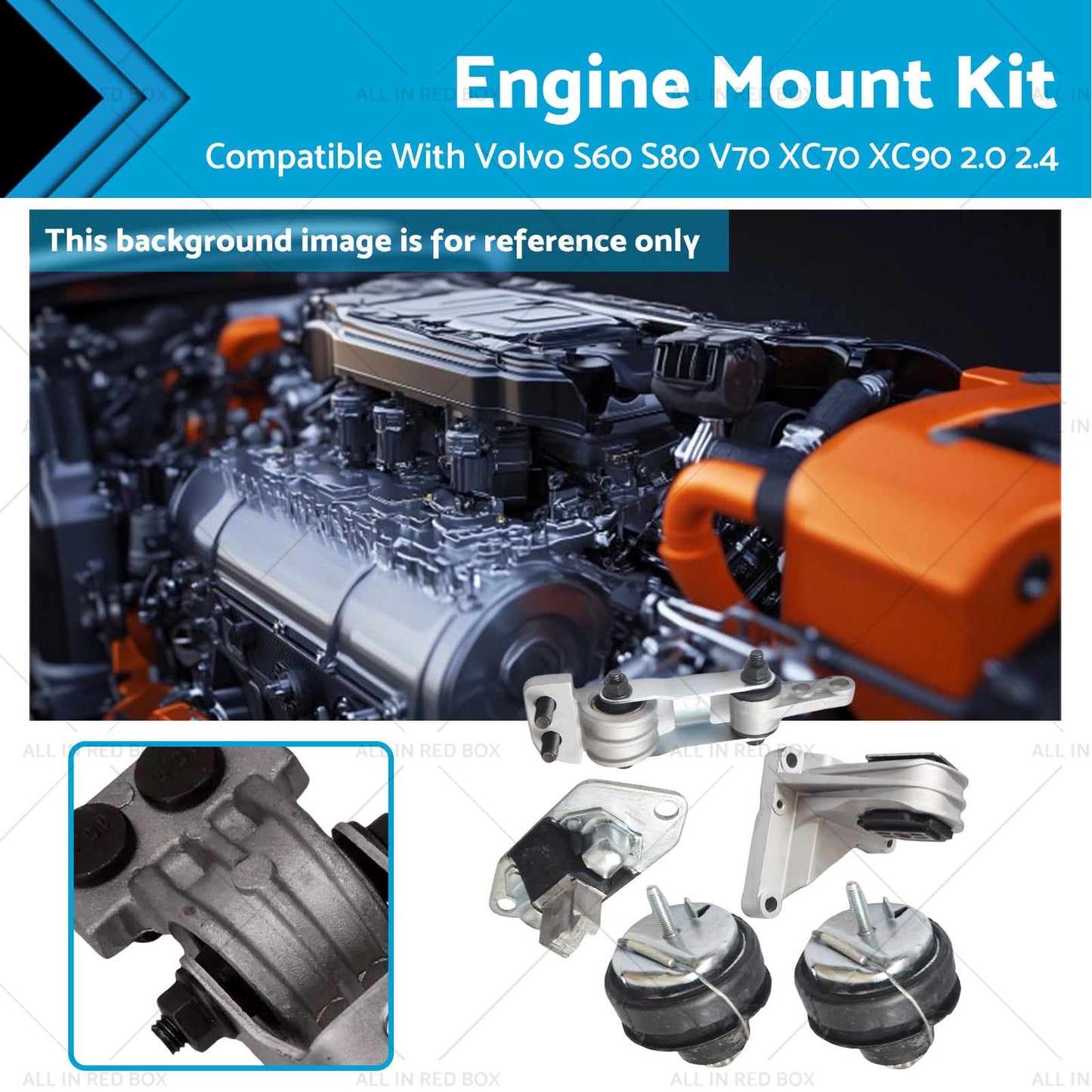 {{ Engine Mount Kit Suitable For Volvo S60 S80 V70 285 XC70 XC90 275 2.0 2.4 2.5 }} - Buy Car Parts Online at {{ Kaka Auto Parts }}.