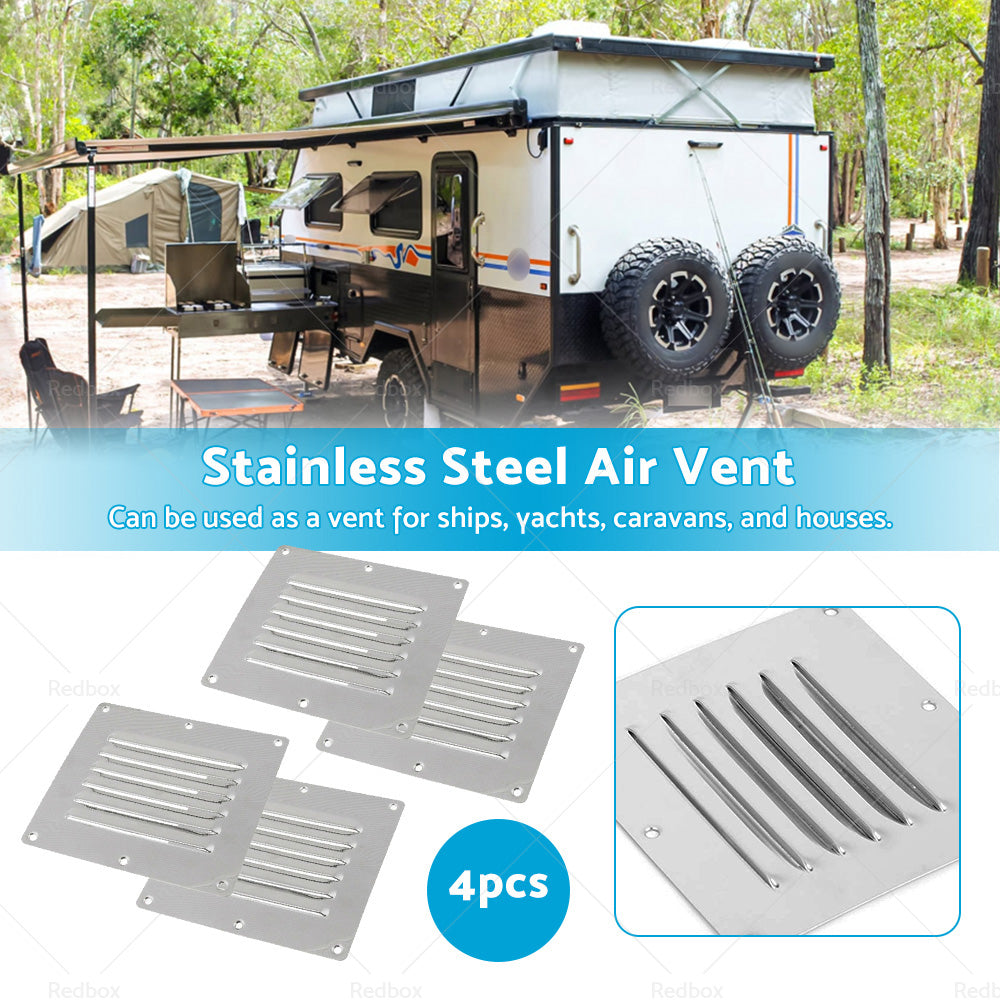 {{ 4PCS Stainless Steel Rectangular Air Vent For Caravan Boat Wall Eave Home }} - Buy Car Parts Online at {{ Kaka Auto Parts }}.