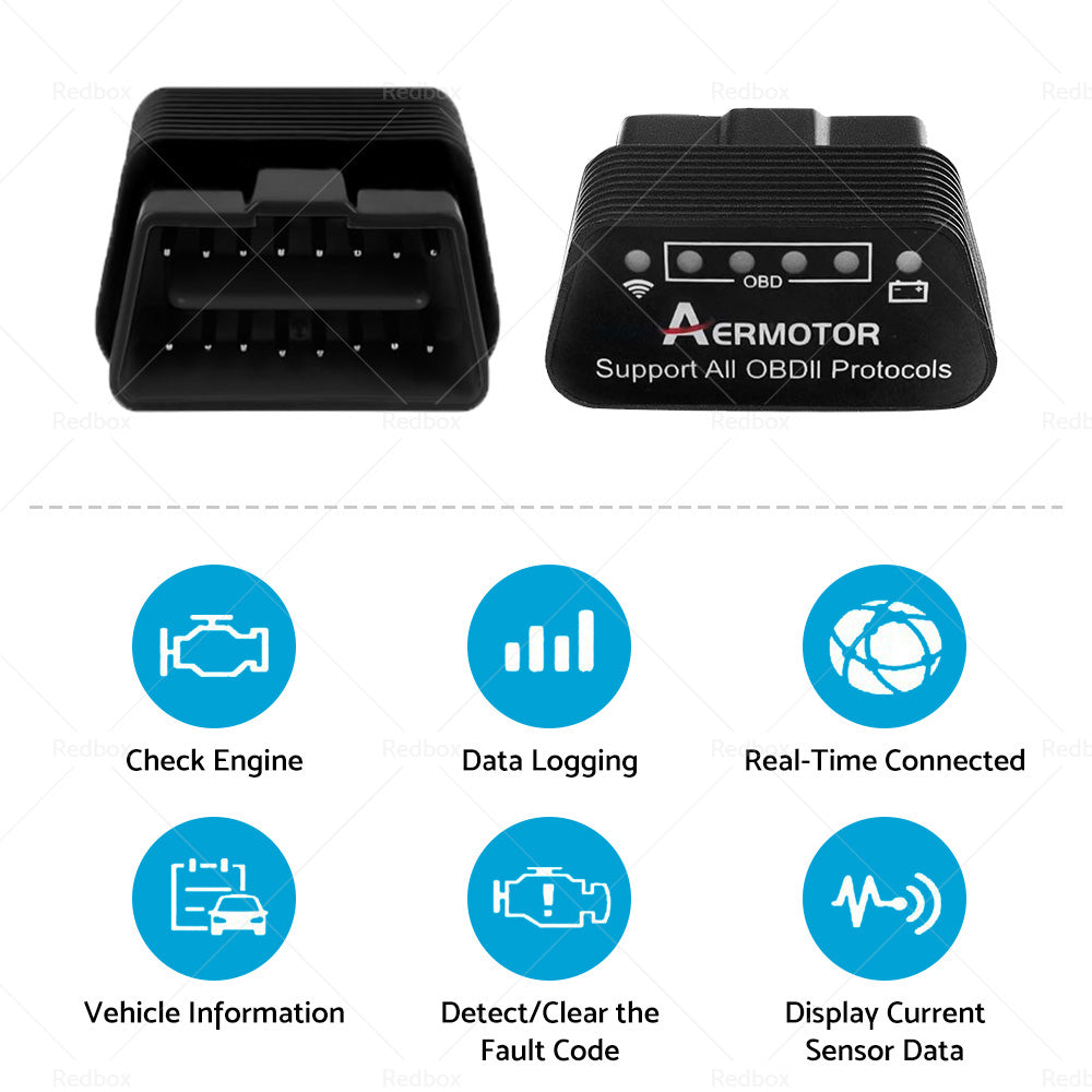 {{ ELM327 WiFi OBD2 Car Diagnostics Scanner Code Reader Suitable For iOS Android }} - Buy Car Parts Online at {{ Kaka Auto Parts }}.