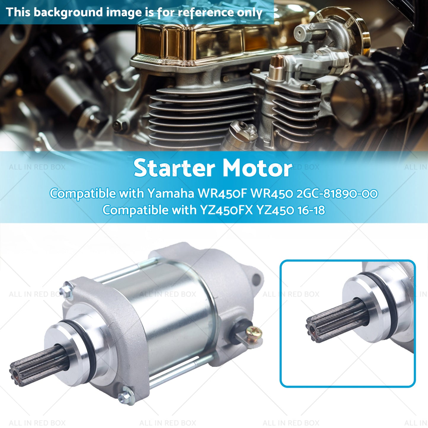 {{ Starter Motor Suitable for Yamaha WR450F 2GC-81890-00 YZ450FX YZ450 16-18 WR450 }} - Buy Car Parts Online at {{ Kaka Auto Parts }}.