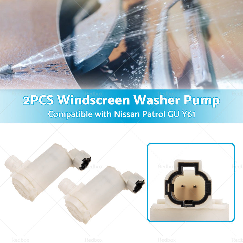 {{ 2pcs Windscreen Washer Pump Motor Front Rear Fits For Nissan Patrol GU Y61 2. 8TD }} - Buy Car Parts Online at {{ Kaka Auto Parts }}.