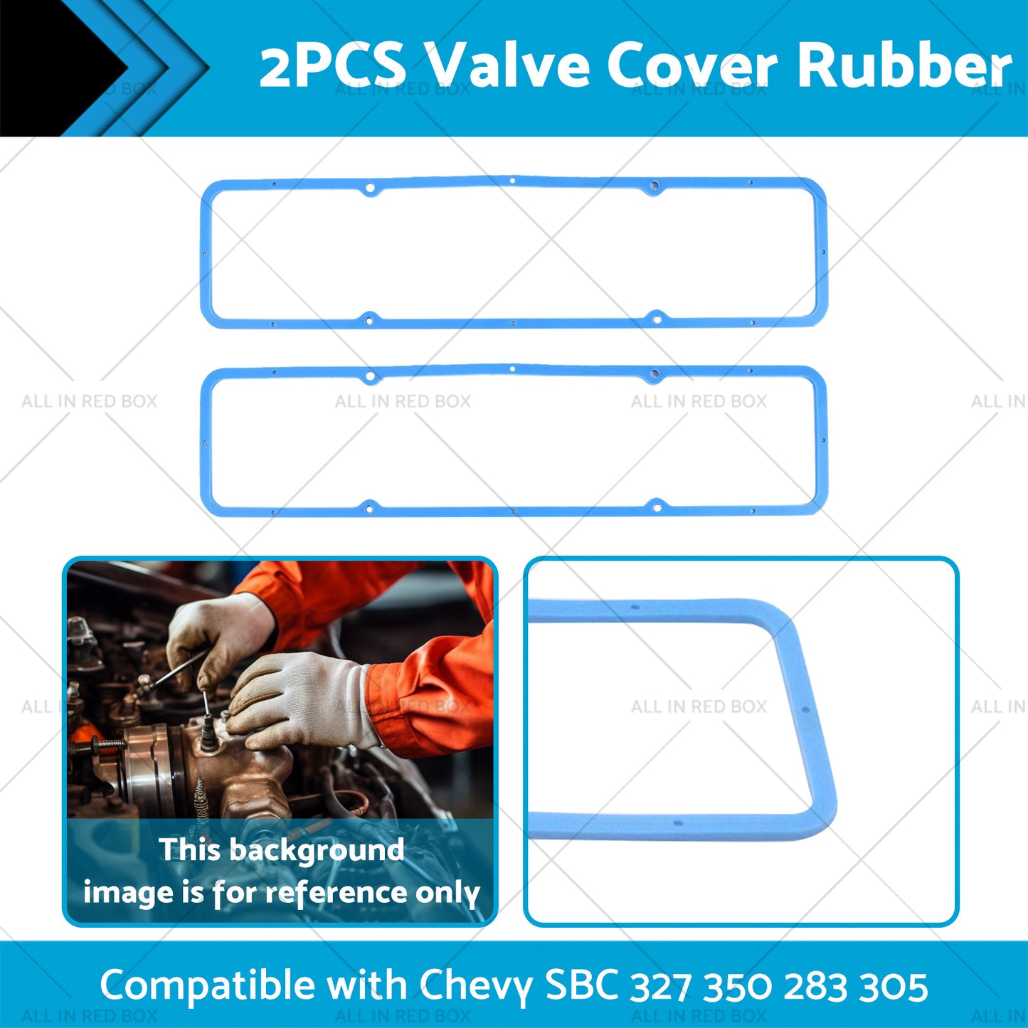 {{ 2PCS Valve Cover Rubber Steel Core Gasket Suitable For Chevy SBC 283 305 327 350 }} - Buy Car Parts Online at {{ Kaka Auto Parts }}.