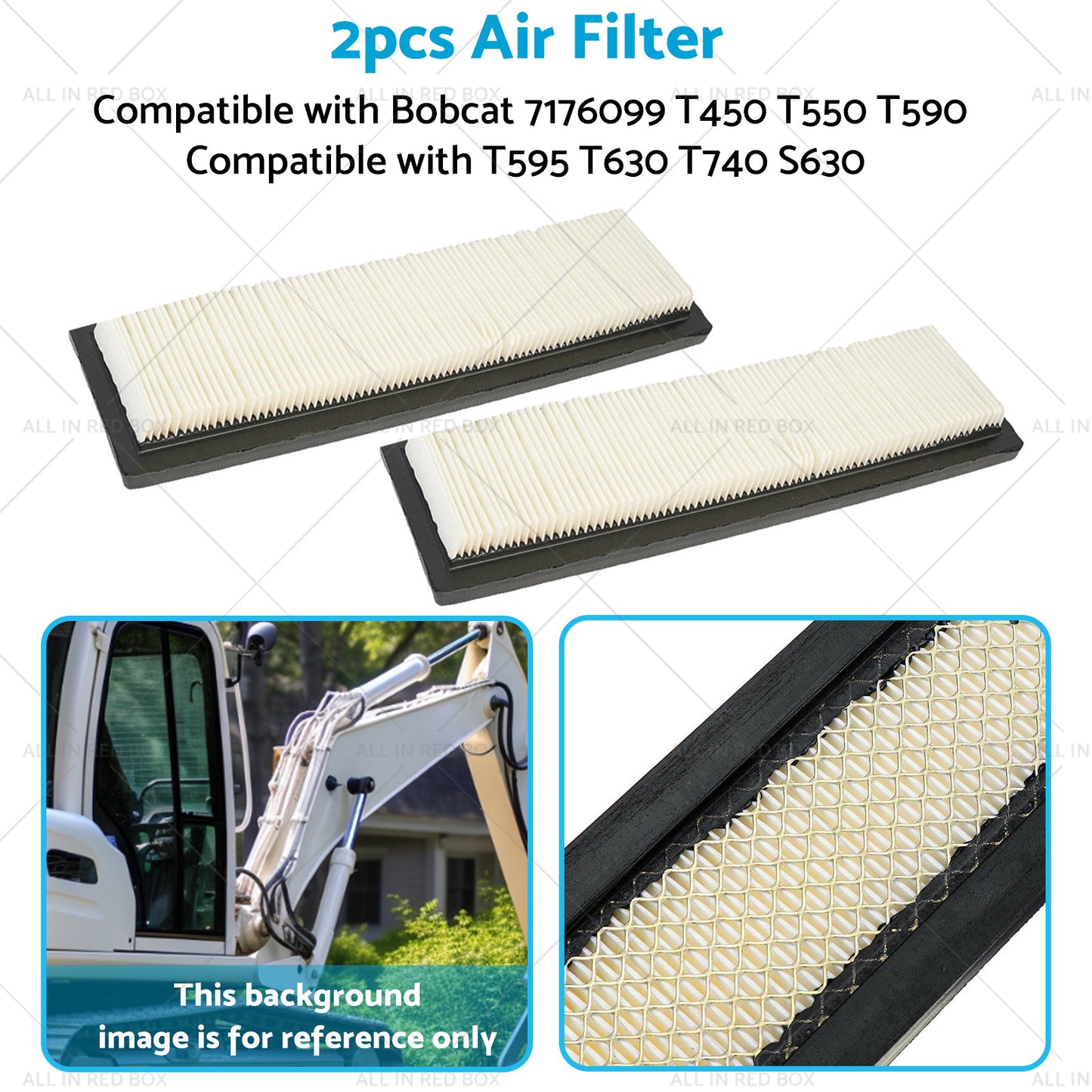 {{ 2X Air Filter SuitableFor Bobcat 7176099 T450 T550 T590 T595 T630 T740 S630 S650 }} - Buy Car Parts Online at {{ Kaka Auto Parts }}.