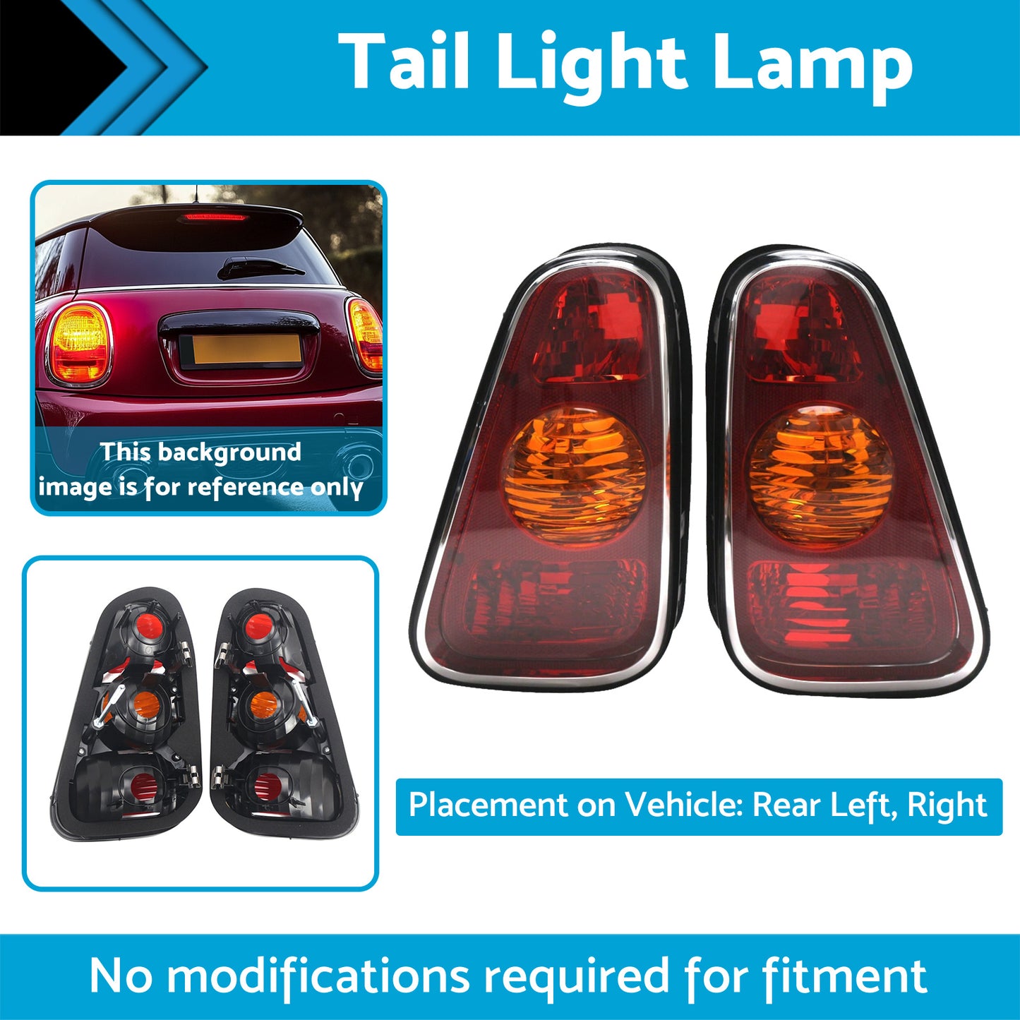 {{ Pair LH+RH Hand Tail Light Lamp Suitable For Mini Cooper Hatch R50 2001-2004 }} - Buy Car Parts Online at {{ Kaka Auto Parts }}.